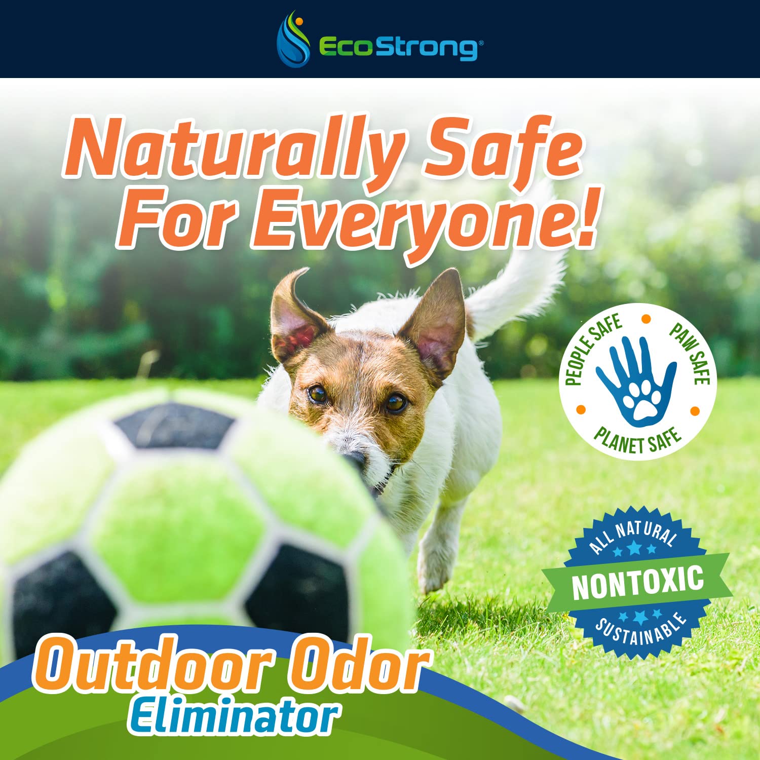 Eco Strong Outdoor Odor Eliminator - 128 Fl Oz Enzyme Cleaner for Dog Urine, Cat, and Animal Scent Deodorizer - Professional Strength