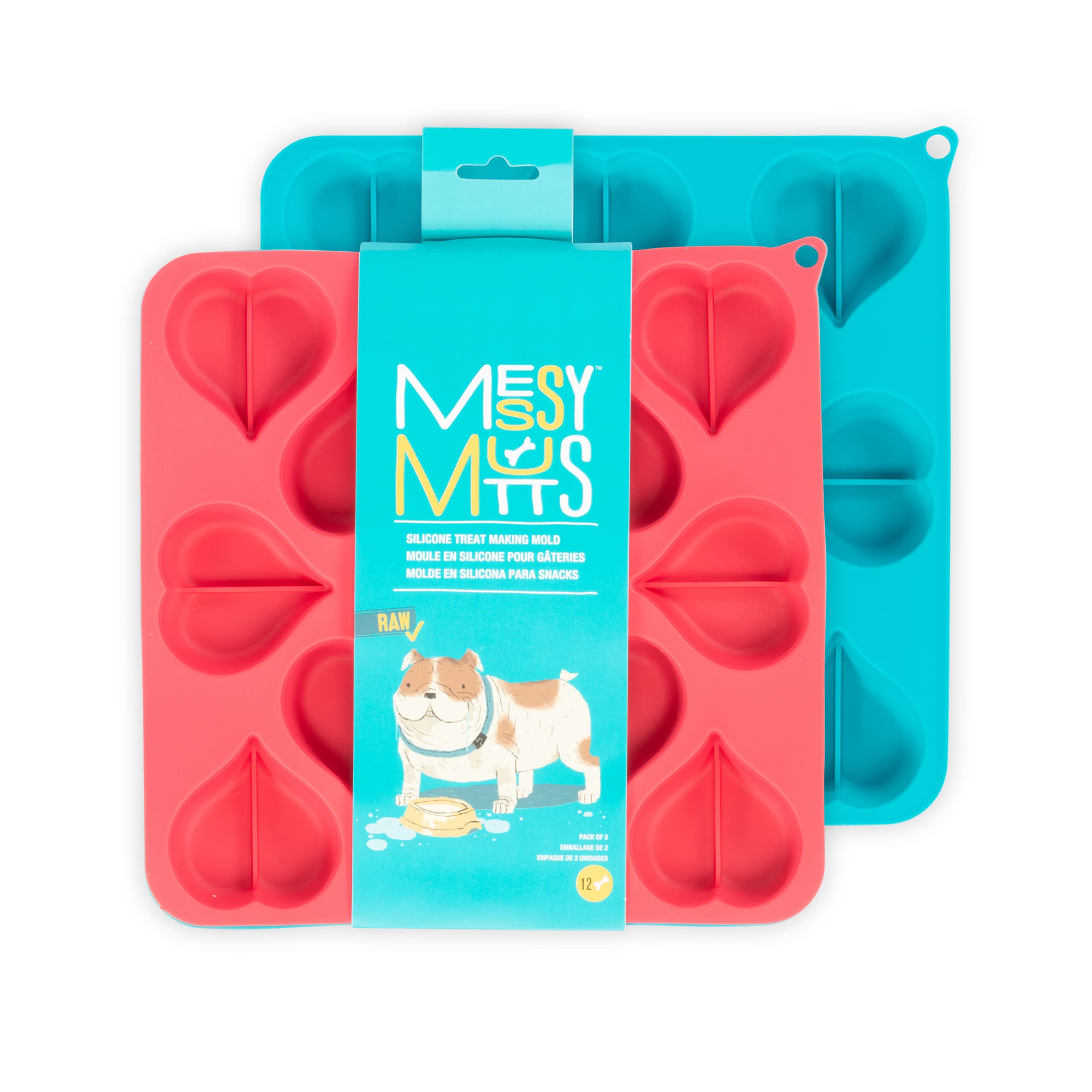 Messy Mutts Dog Treat Making Mold Heart 2Pk