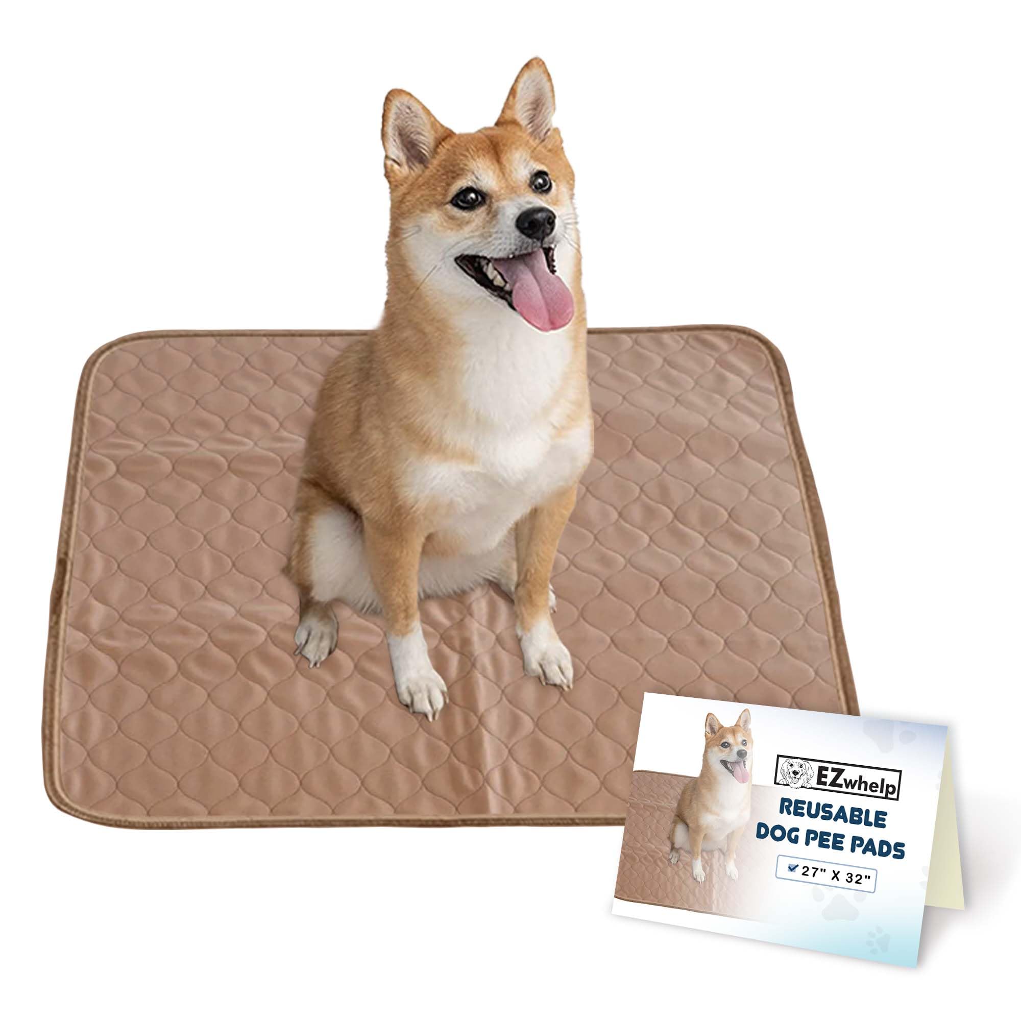 Ezwhelp Reusable Dog Pee Pads - Waterproof Training Pads For Dogs - Washable & Sanitary-Rounded Corners-Laminated, Lightweight, Durable - Pet Essentials For Puppy Training And Whelping - 27'X32'