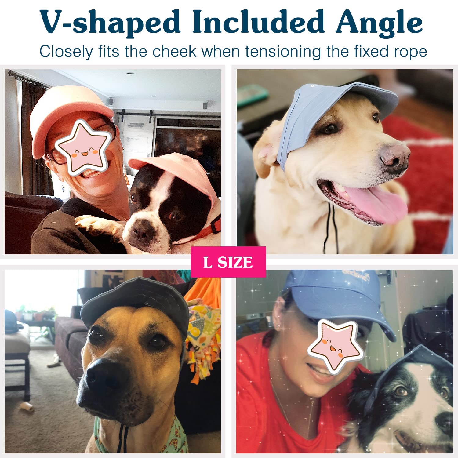 Pawaboo 2PC Owner and Dog Hat Set, Pet s Mom/Dad Baseball Cap Set, Dog Visor Cap Sun Protection Hats with Ear Holes and Adjusta