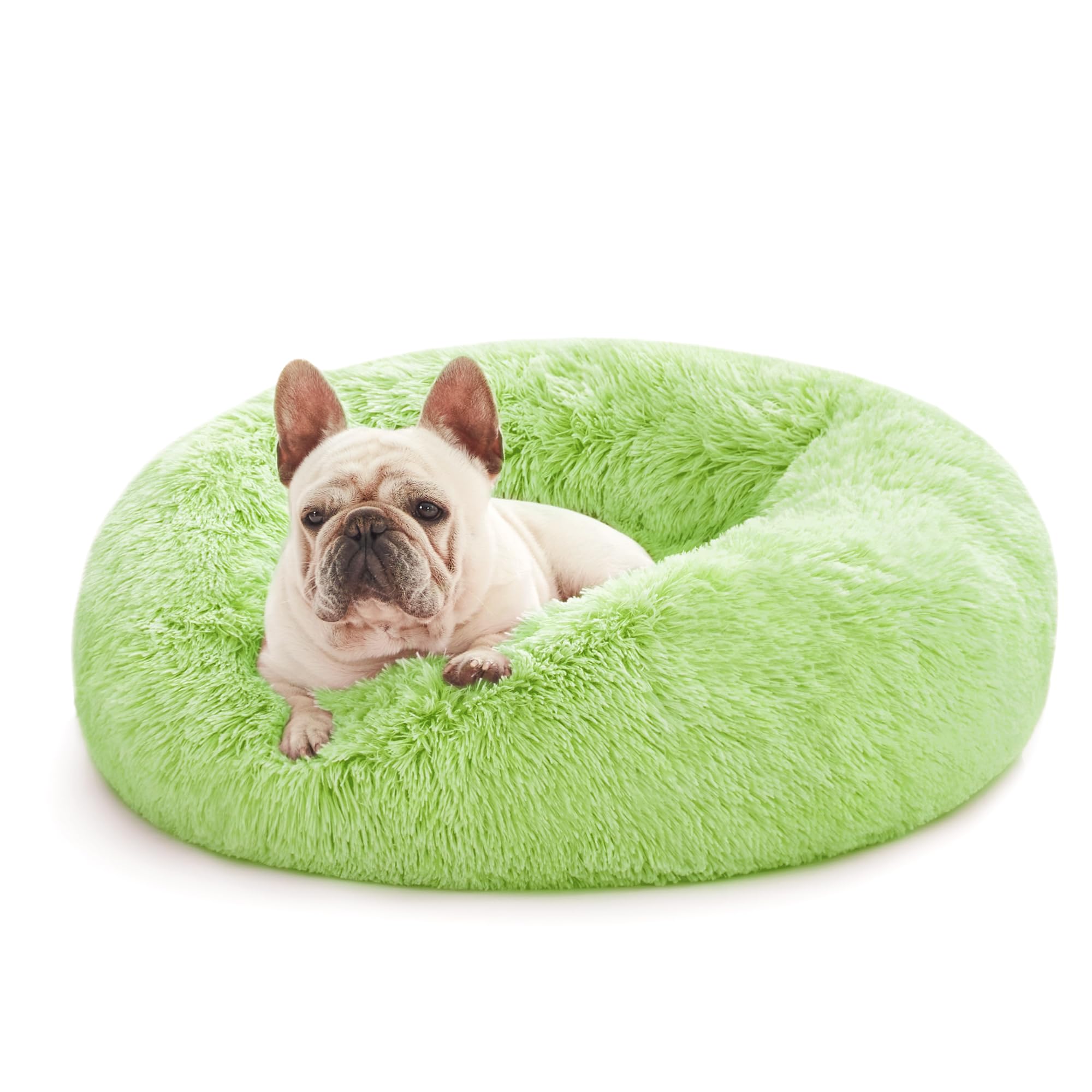 Love'S Cabin 20In Cat Beds For Indoor Cats - Cat Bed With Machine Washable, Waterproof Bottom - Light Green Fluffy Dog And Pet C