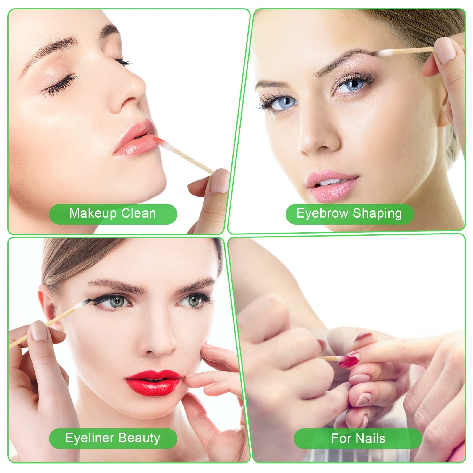 AkoSlale Pointed Q Tips for Cat Care and Wound Cleaning - 200pcs, 2.9 Inch Biodegradable Wooden Cotton Swabs for Baby, Makeup, a