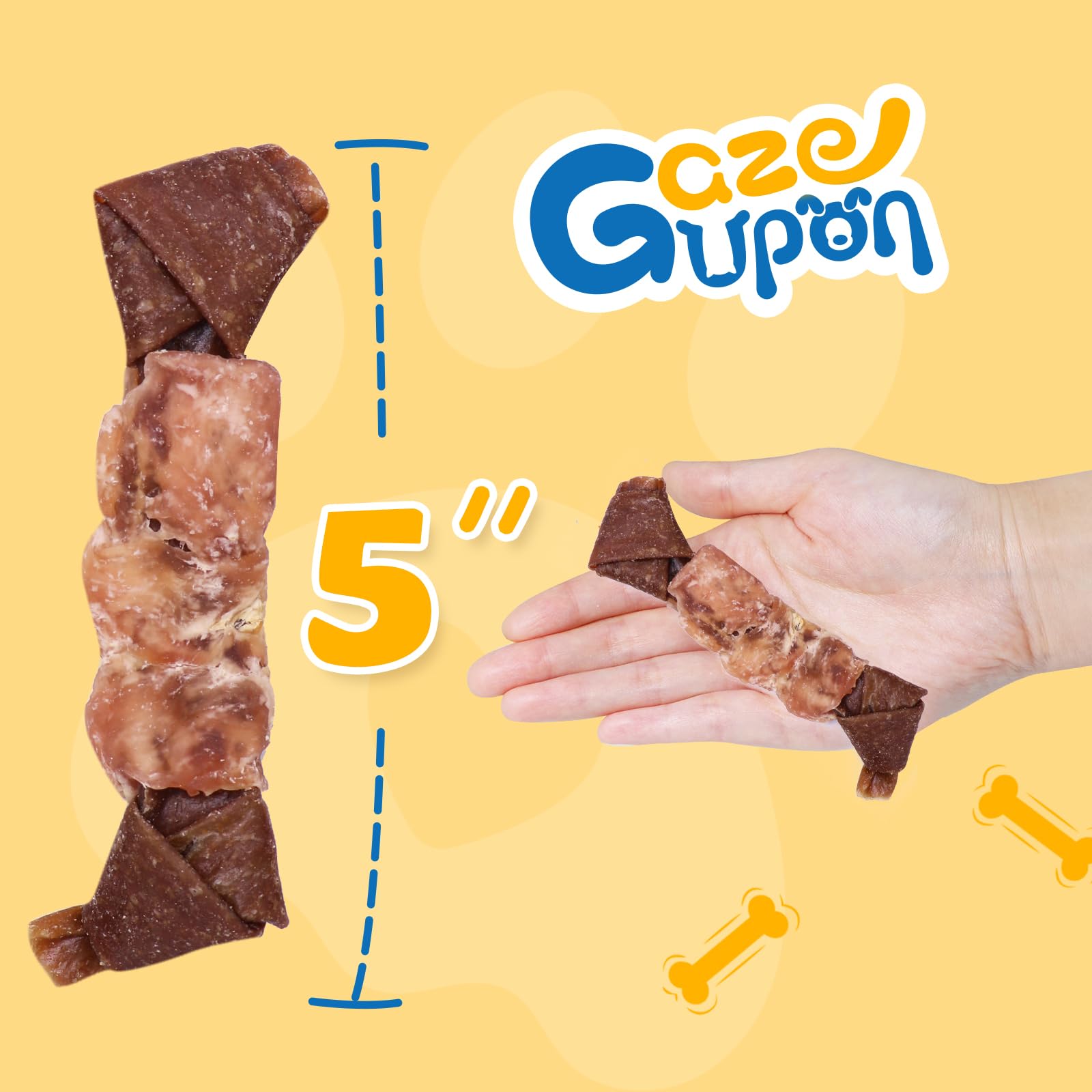 gazeupon Dog Treats, Made with Real Chicken and Beef Meat, Healthy Dog Chew w/Glucosamine Chondroitin, High Protein, Rawhide Fre