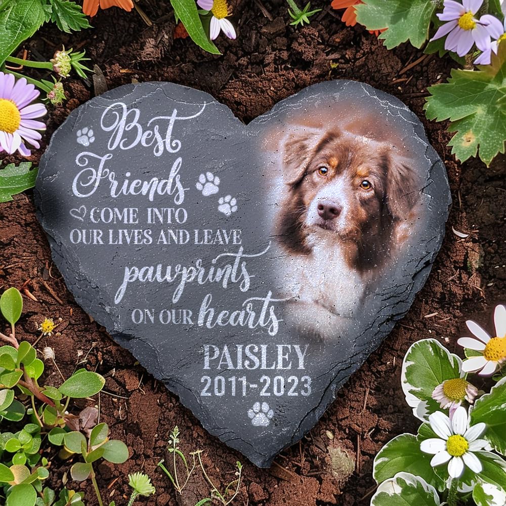 Famitrendz Personalized Dog Memorial Gifts For Loss Of Dog, Custom Photo Pet Memorial Gifts For Dog, Dog Memorial Stone, Pet Mem