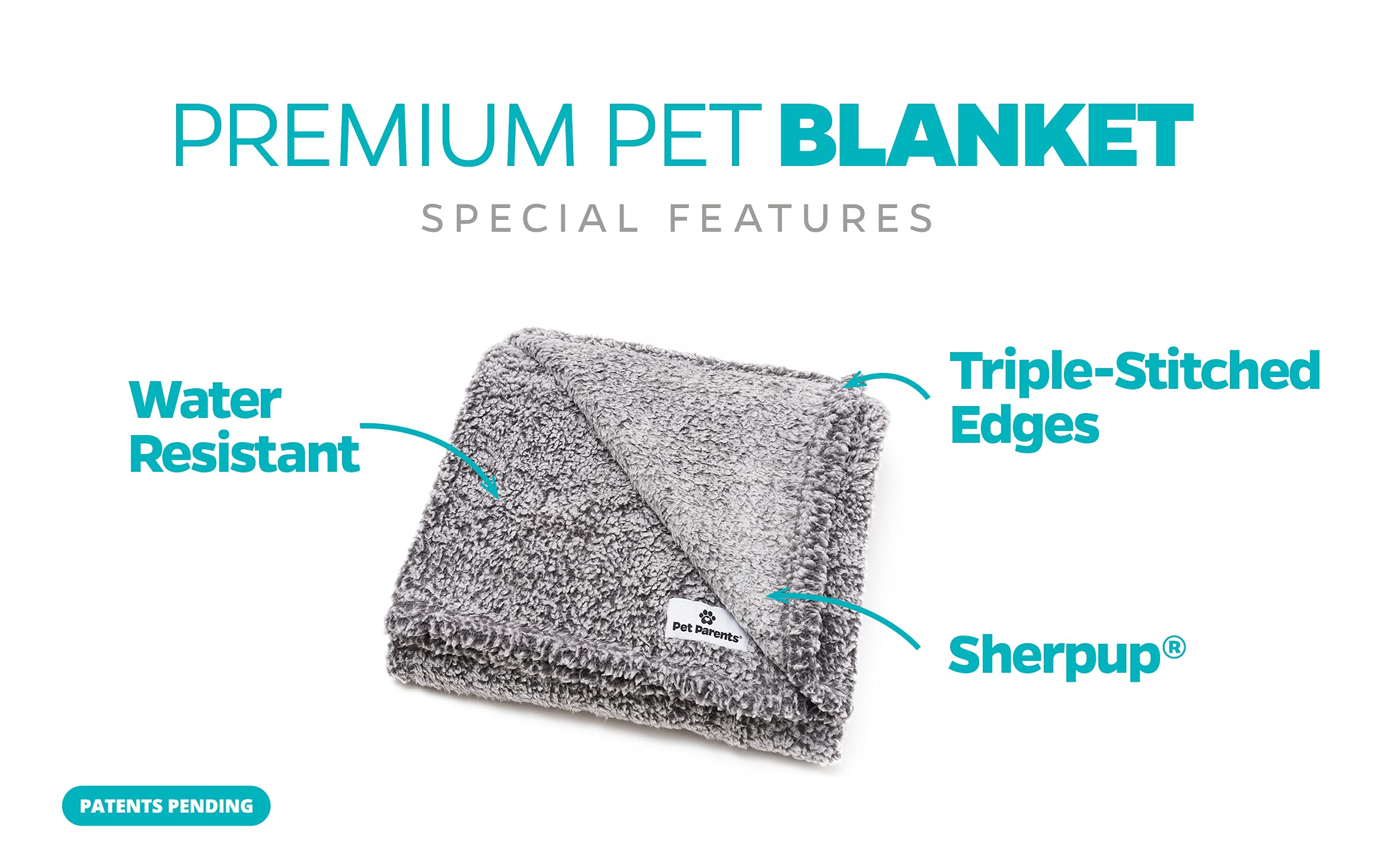 Pet Parents Water Resistant Pet Blanket, Slate, 24x32, Ideal for Small to Large Dogs, Couch Use