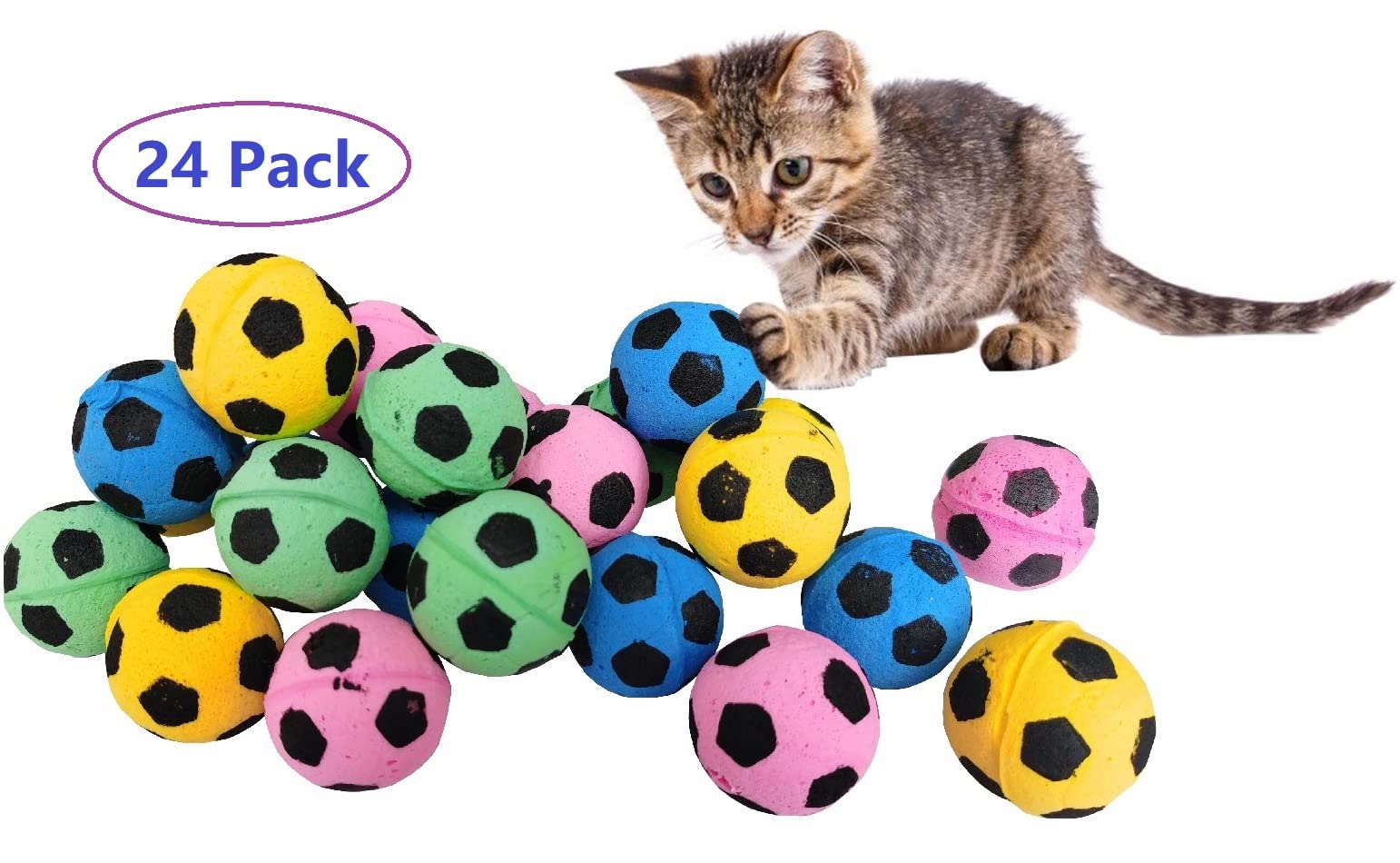 Shuyue Foam Soccer Balls Cat Toys (Balls Cat Toys (24Pcs))