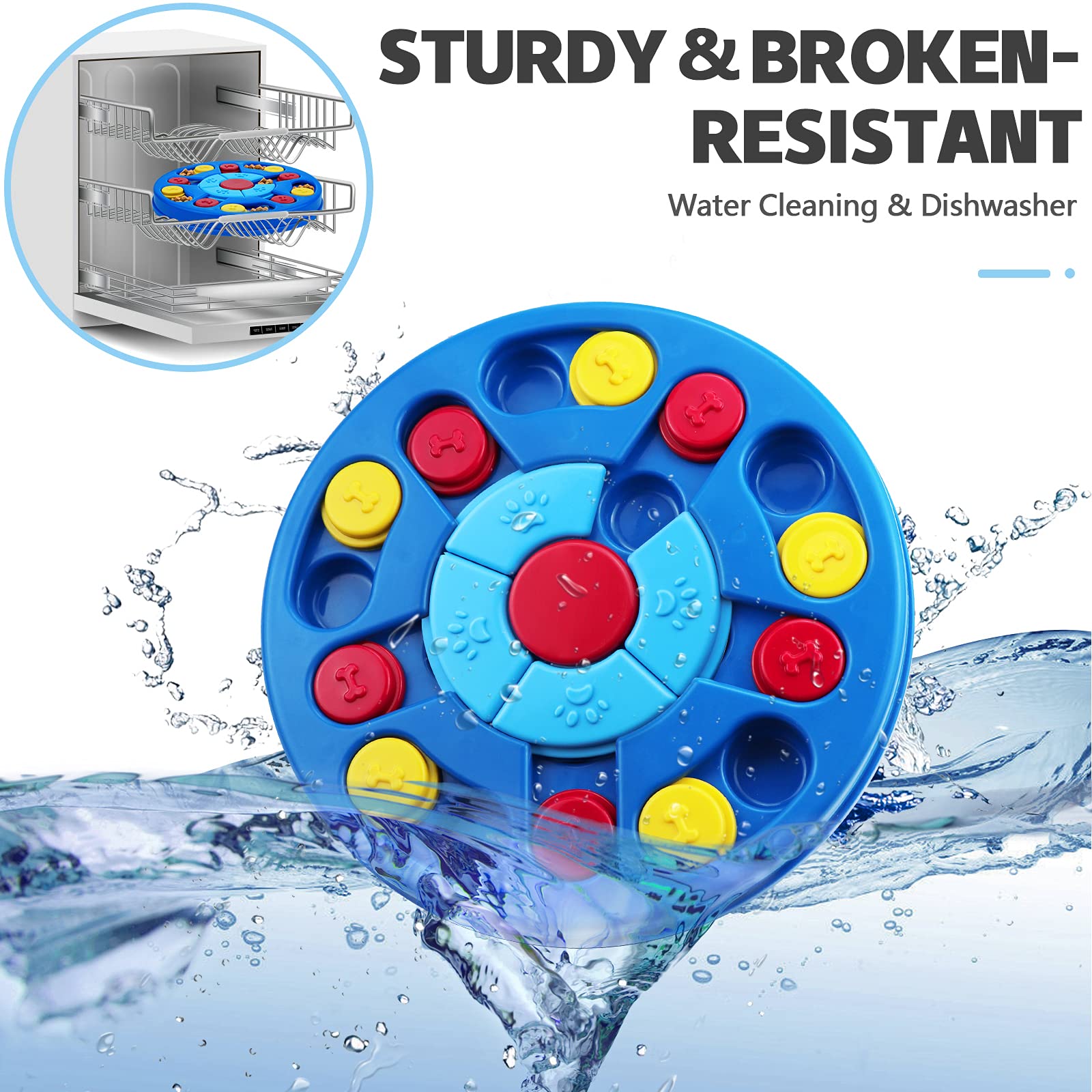 Joansan Dog Puzzle Toys Interactive Puzzle Game Dog Toy for Smart Dogs IQ Stimulation Treat Puzzle Toy for Dogs Treat Training,P