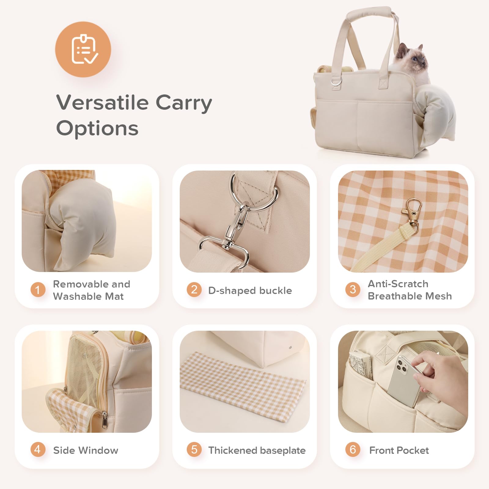 Jourcraf Dog Carriers For Small Dogs, Soft Sided Folding Small Dog Carrier For Dogs Medium Cats Puppies Up To 13 Lbs, Washable B