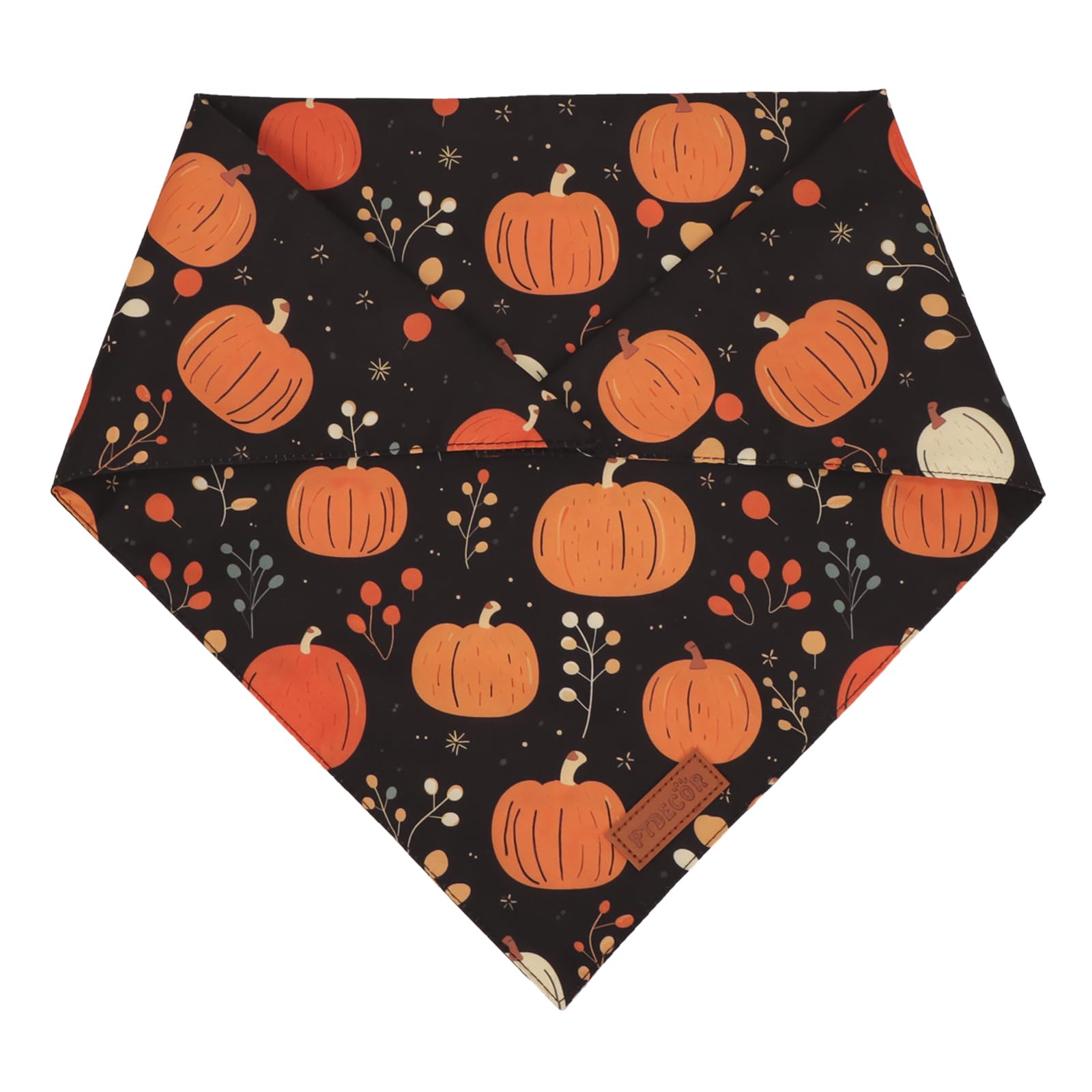 Ptdecor Fall Dog Bandana, Pumpkin Mushroom Design Scarf Reversible Holiday Dog Scarf, Triangle Thanksgiving Bandanas For Small D