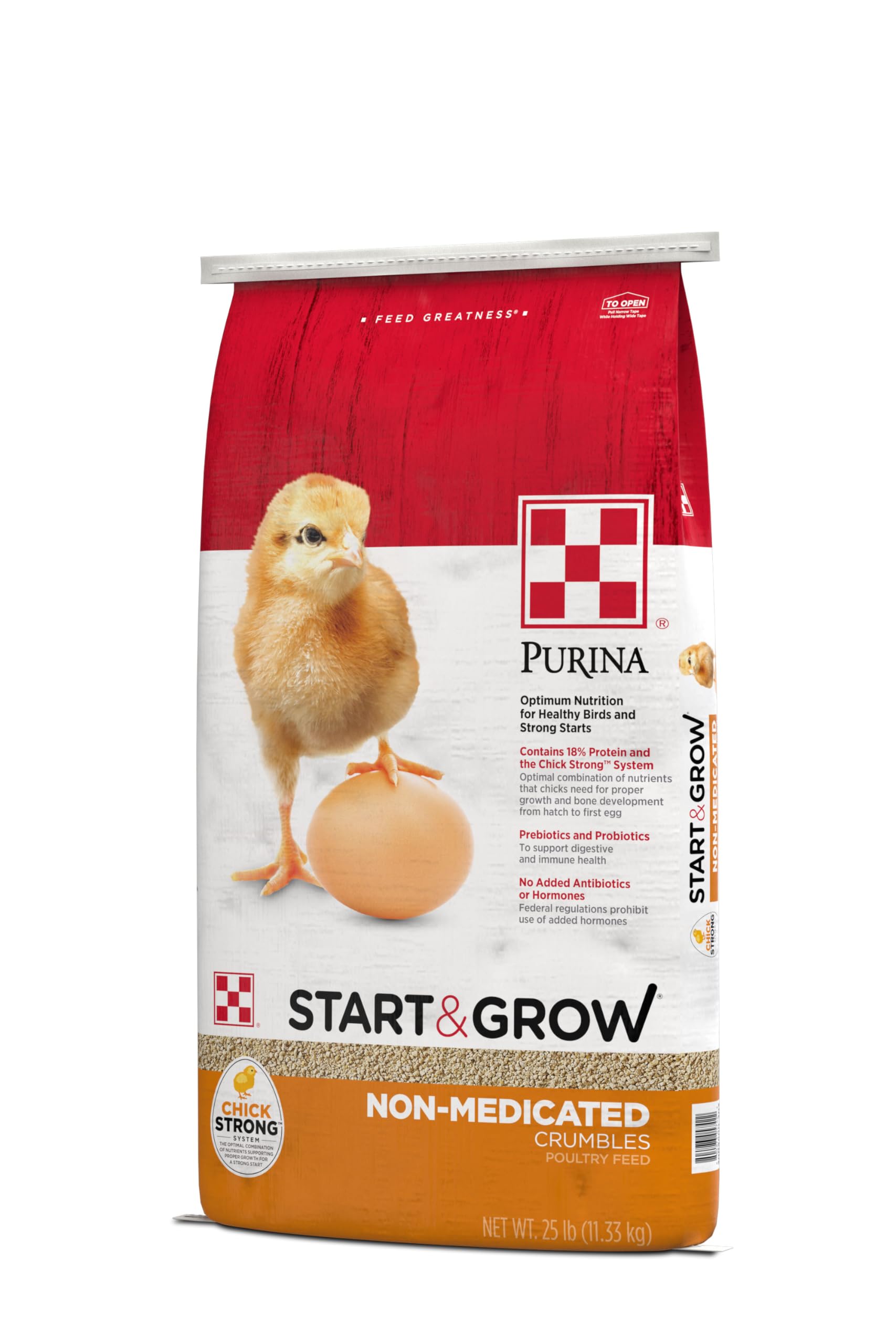 Purina Start and Grow | Non-Medicated Chick Feed Crumbles | Nutritionally Complete - 25 Pound (25 lb.) Bag