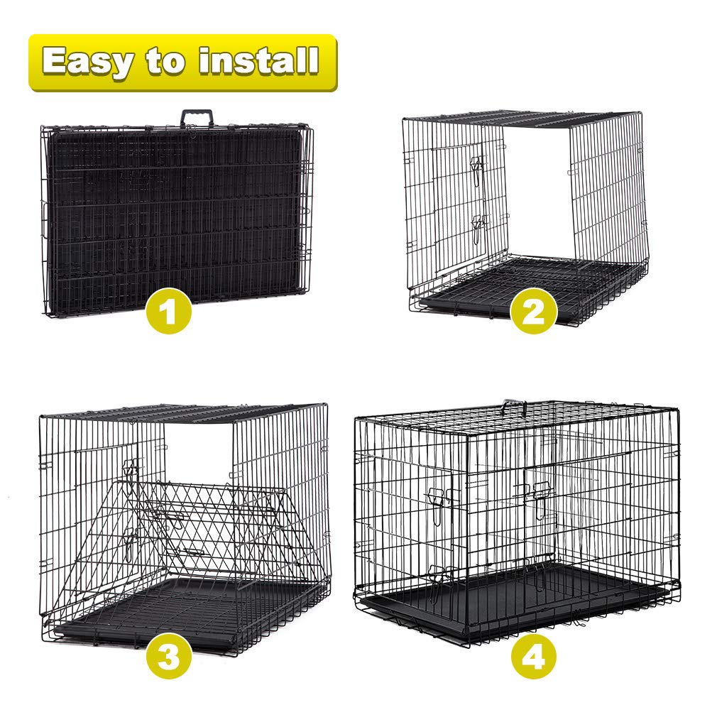 Bestpet 30 Inch Dog Crates For Medium Small Dogs Folding Mental Wire Crates Dog Kennels Outdoor And Indoor Pet Dog Cage Crate Wi