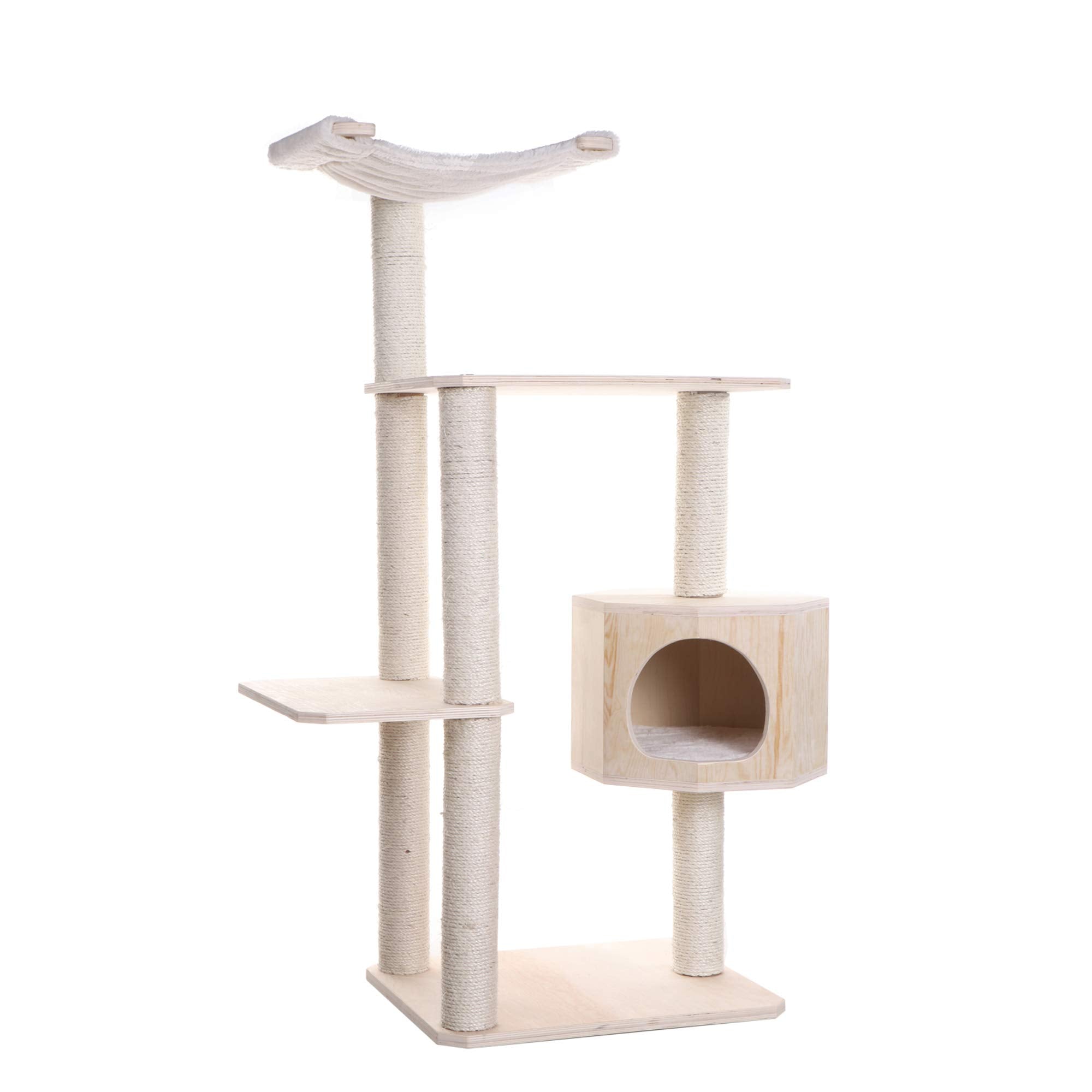 Armarkat Premium Scots Pine 54-Inch Cat Tree with Three Levels, Perch, Condo