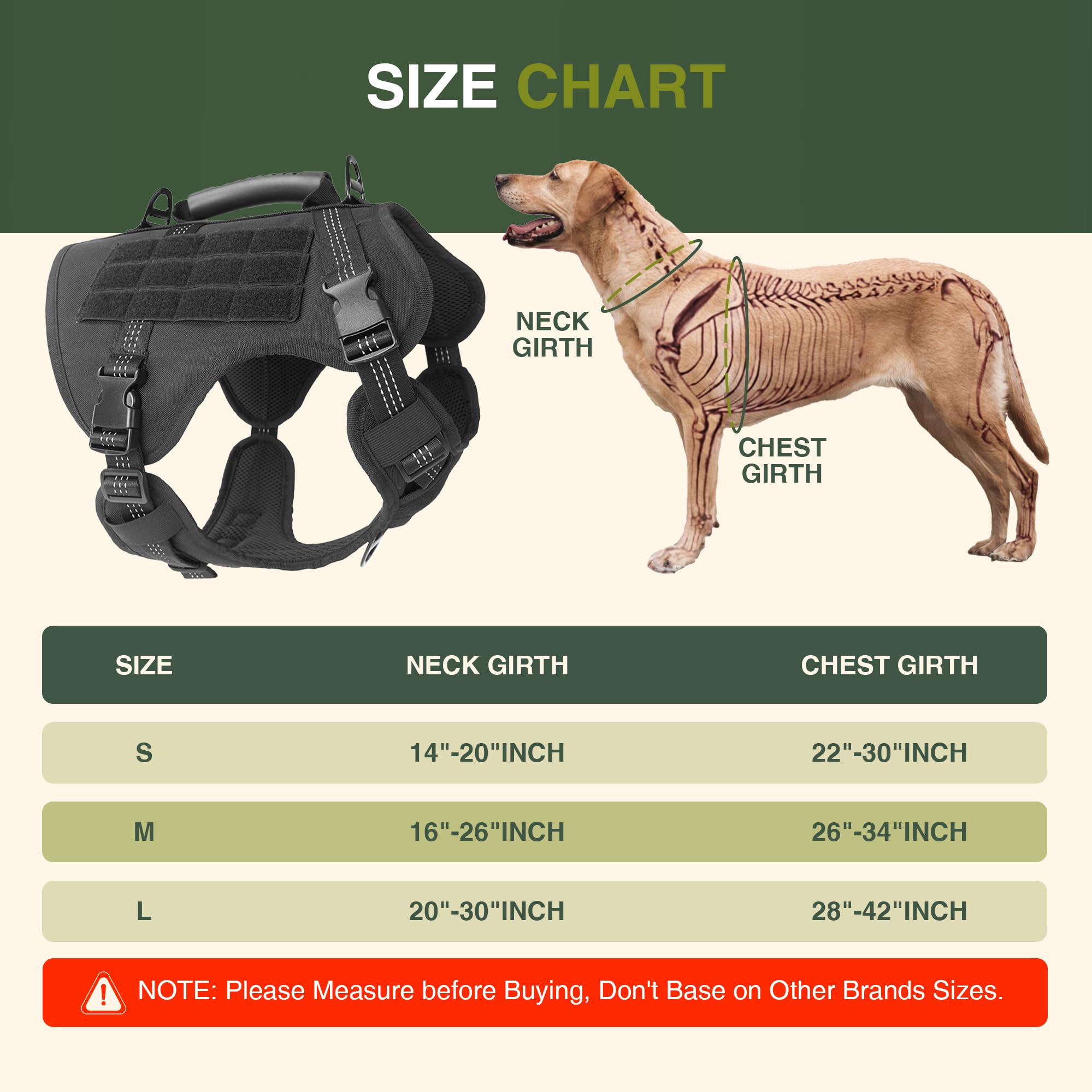 Tactical Dog Harness With Reflective Material, Adjustable Heavy-Duty No Pull Harness, Tear-Resistant Dog Tactical Vest With Hand