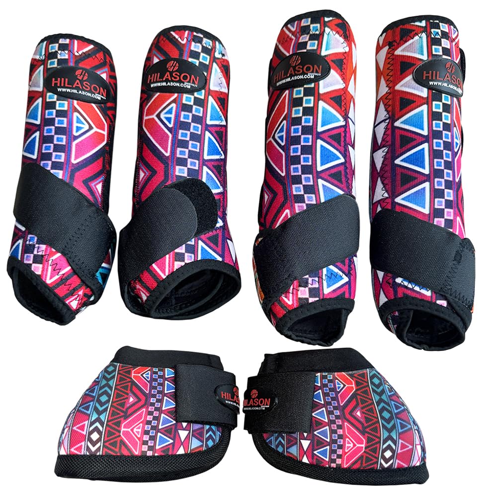 M Hilason Horse Medicine No Turn Bell Boots Sports Front Rear Hind Leg Protective