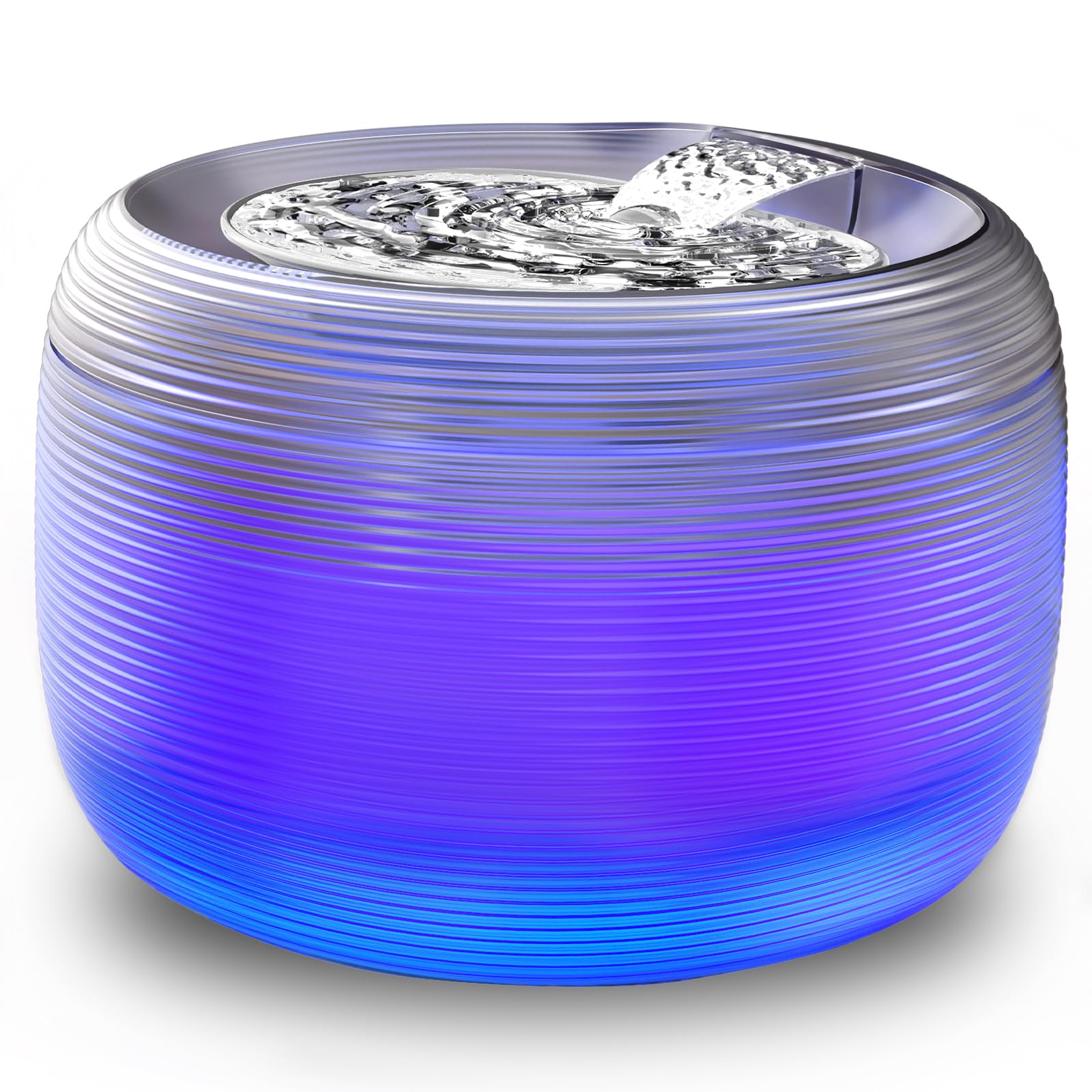 SIBAYS Cat Water Fountain, 118oz/3.5L Large Capacity Cat Fountain for Drinking with LED Light & Water Shortage Reminder, Plastic