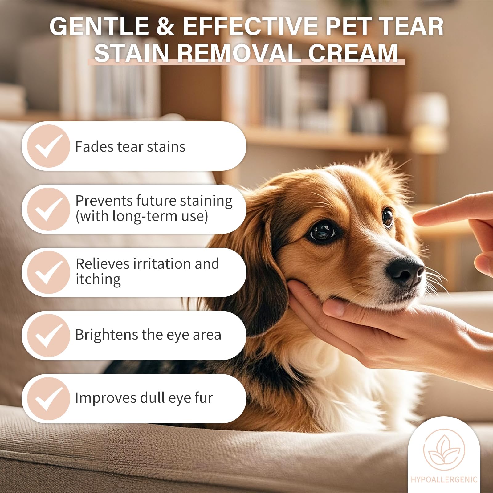 Oivolii Tear Stain Remover Balm for Dogs & Cats Natural, Safe Gentle & Effective Cleans Dog Tear Stains Great for Long Hair Dog,