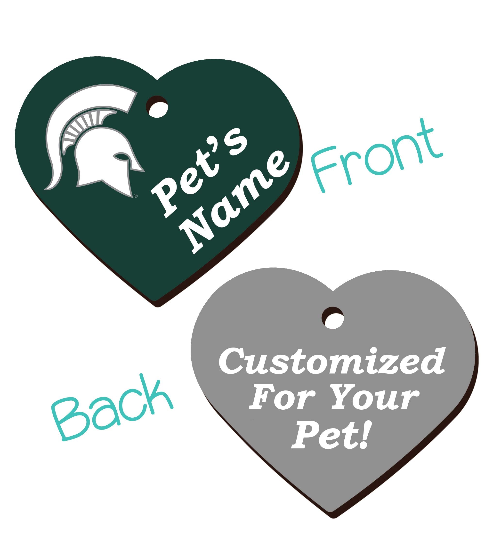 Ncaa Officially Licensed Pet Id Tag For Dogs & Cats Personalized For Your Pet (Michigan State)