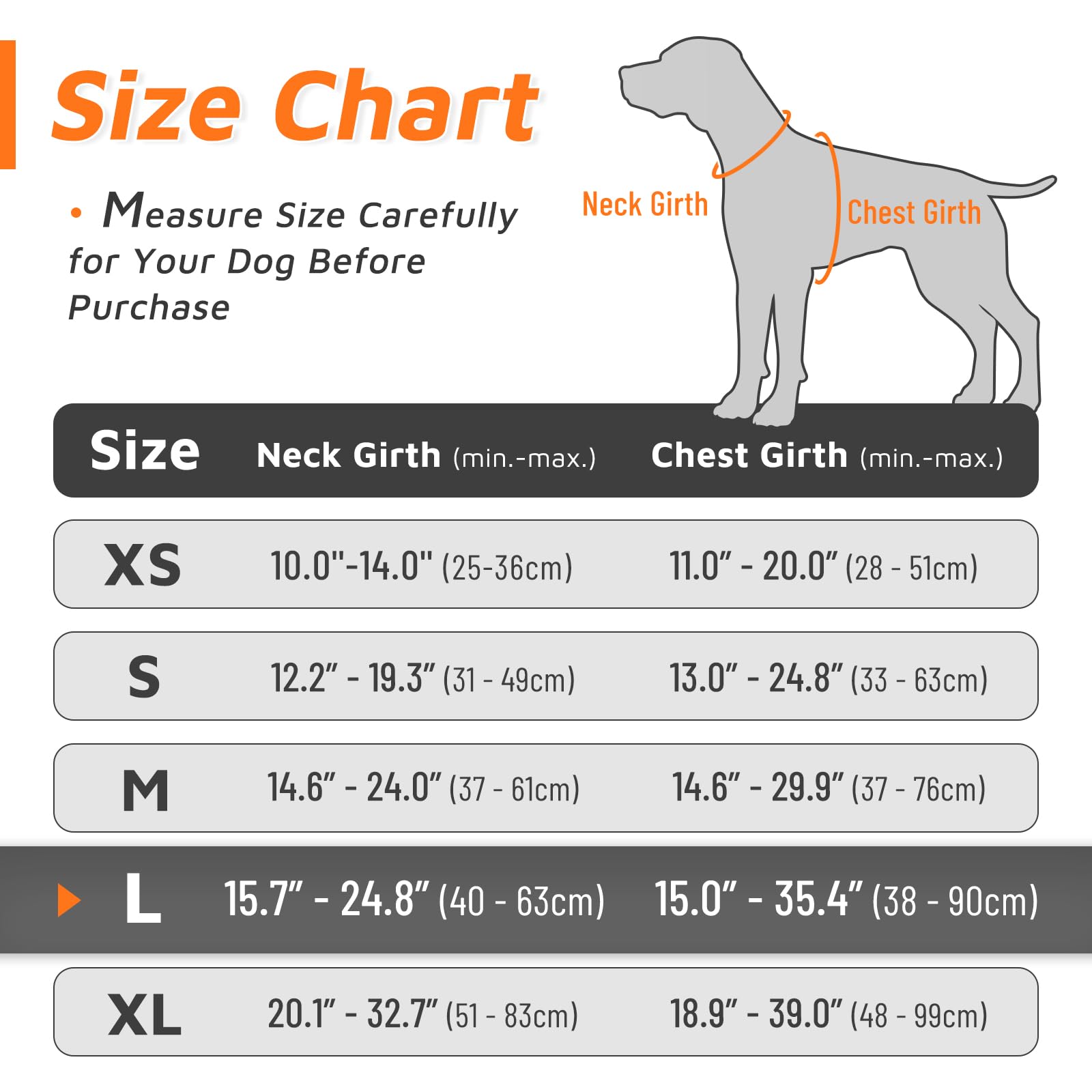 Eagloo Dog Harness For Large Dogs, No Pull Service Vest With Reflective Strips And Control Handle, Adjustable And Comfortable For Easy Walking, No Choke Pet Harness With 2 Metal Rings, Orange, L