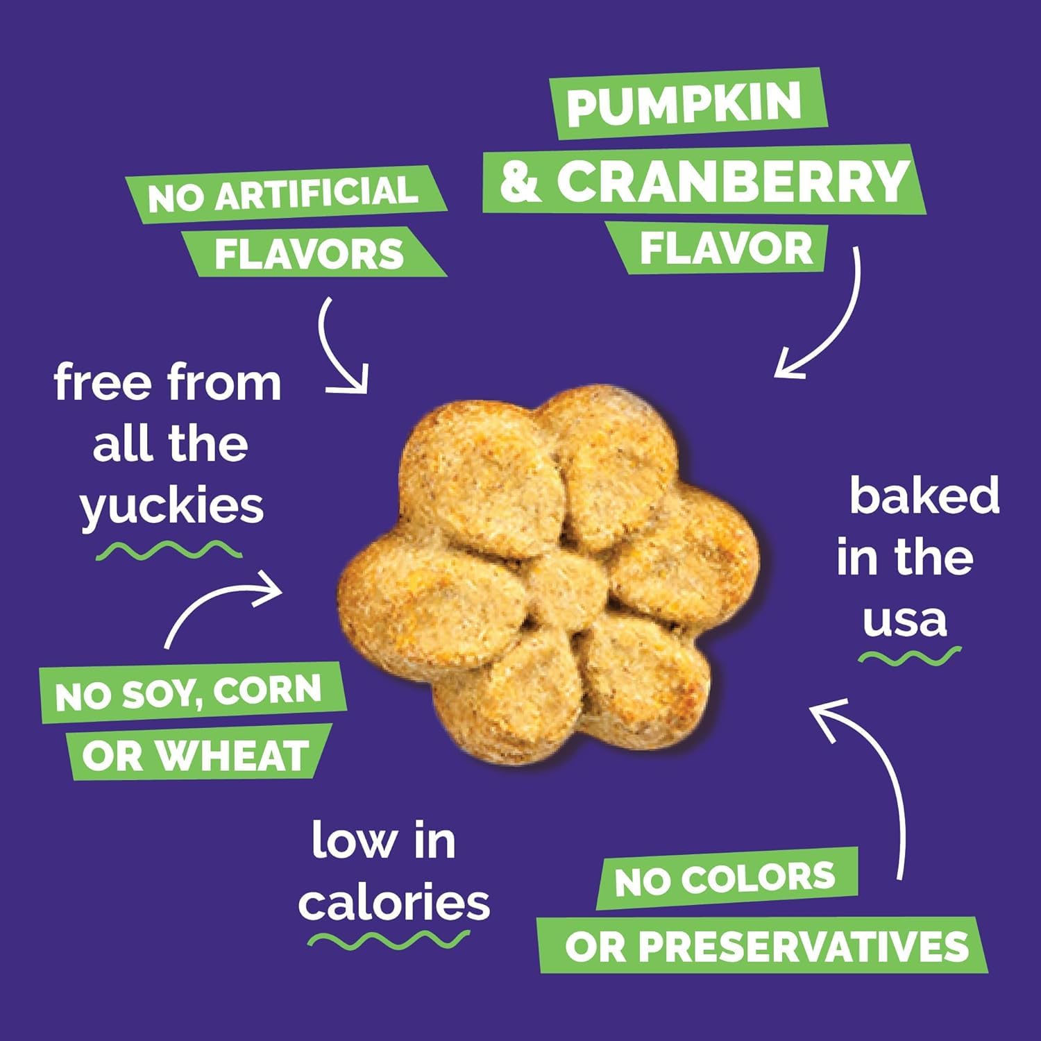 Fruitables Baked Dog Treats Variety Pack of 8 (Pumpkin & Apple, Banana, Blueberry, Cranberry - 7 oz (8 Pack)