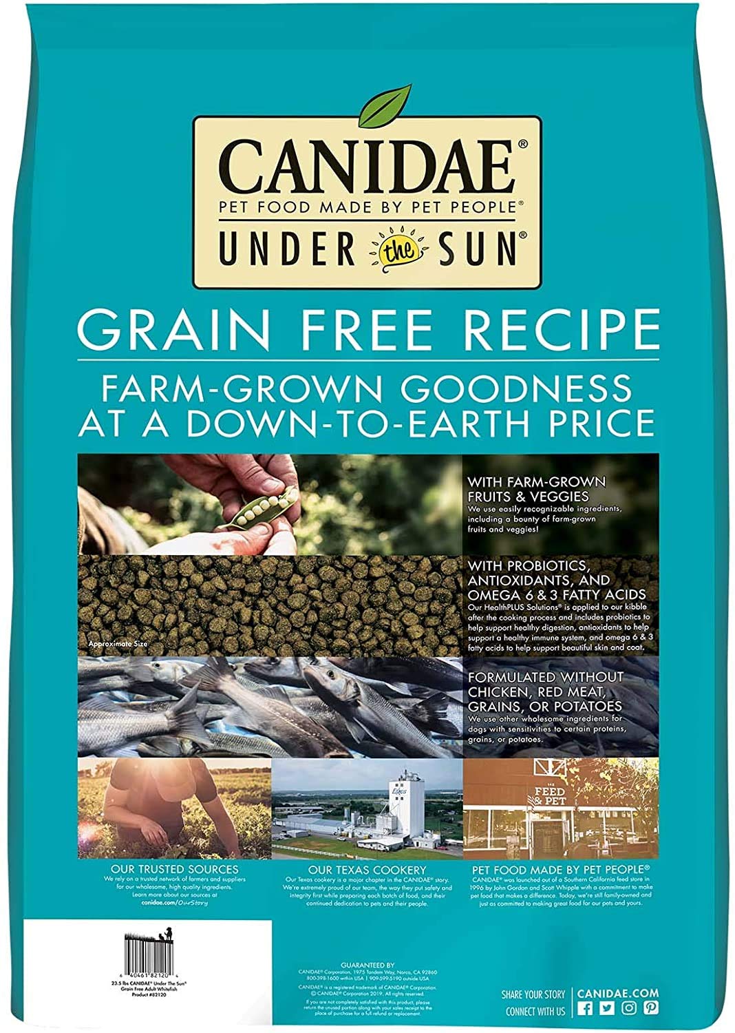 Canidae Under the Sun Premium Dry Dog Food For Puppies, Adults and Senior Dogs, Whitefish Recipe, 23.5 lbs, Grain Free