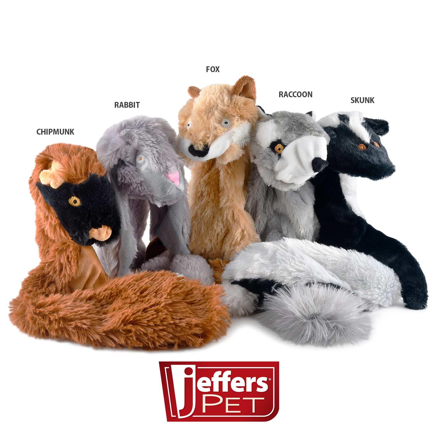Jeffers Pet Thinnies Unstuffed No Squeaker Dog Toy - 21'' Plush Skunk, Flat Stuffing Free Chew Toy For Small, Medium & Large Dog