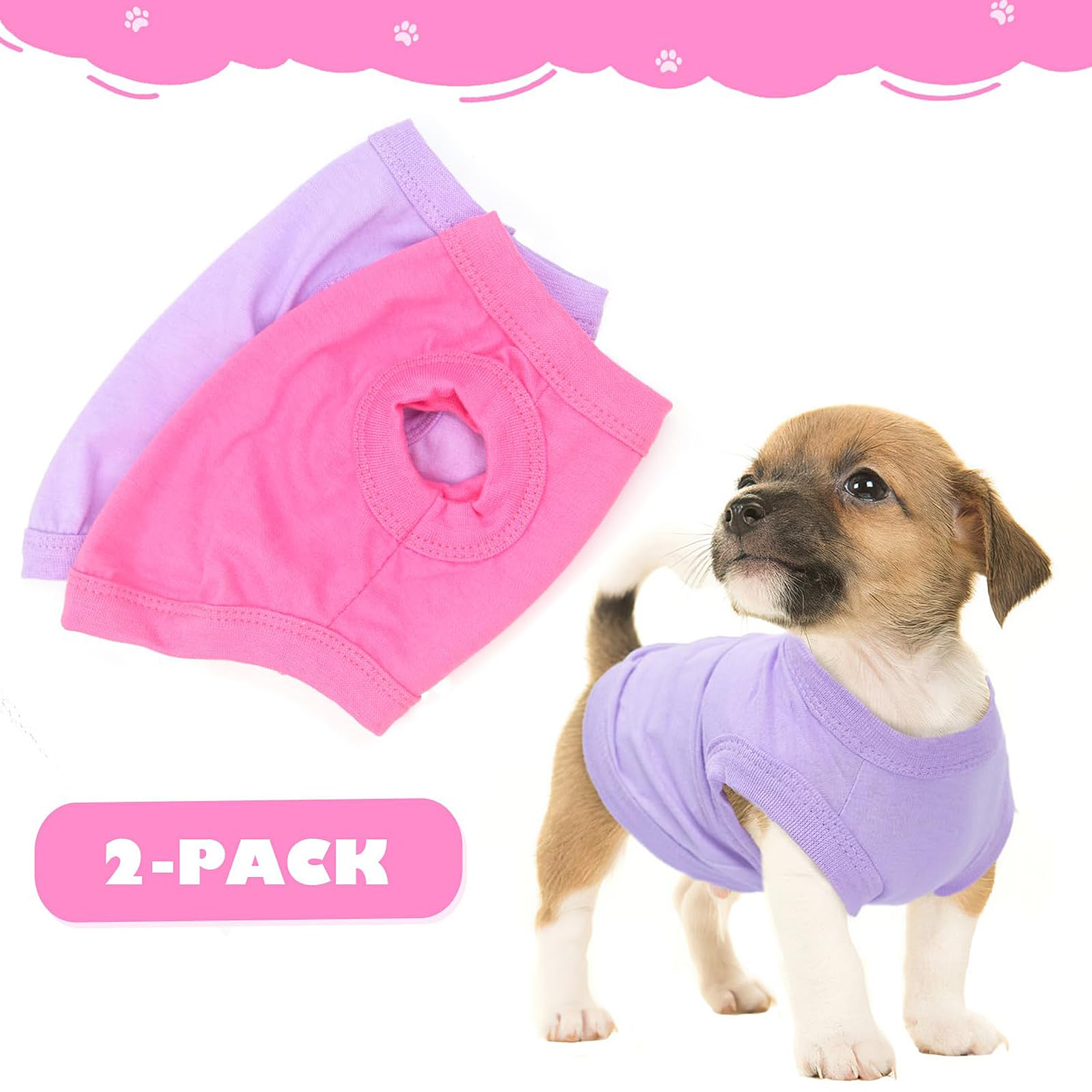 2 Pieces Dog Clothes For Small Dogs Girl Boy Spring Summer Soft Puppy Shirt Solid Color Chihuahua Clothes Pet Clothing Cute Cat