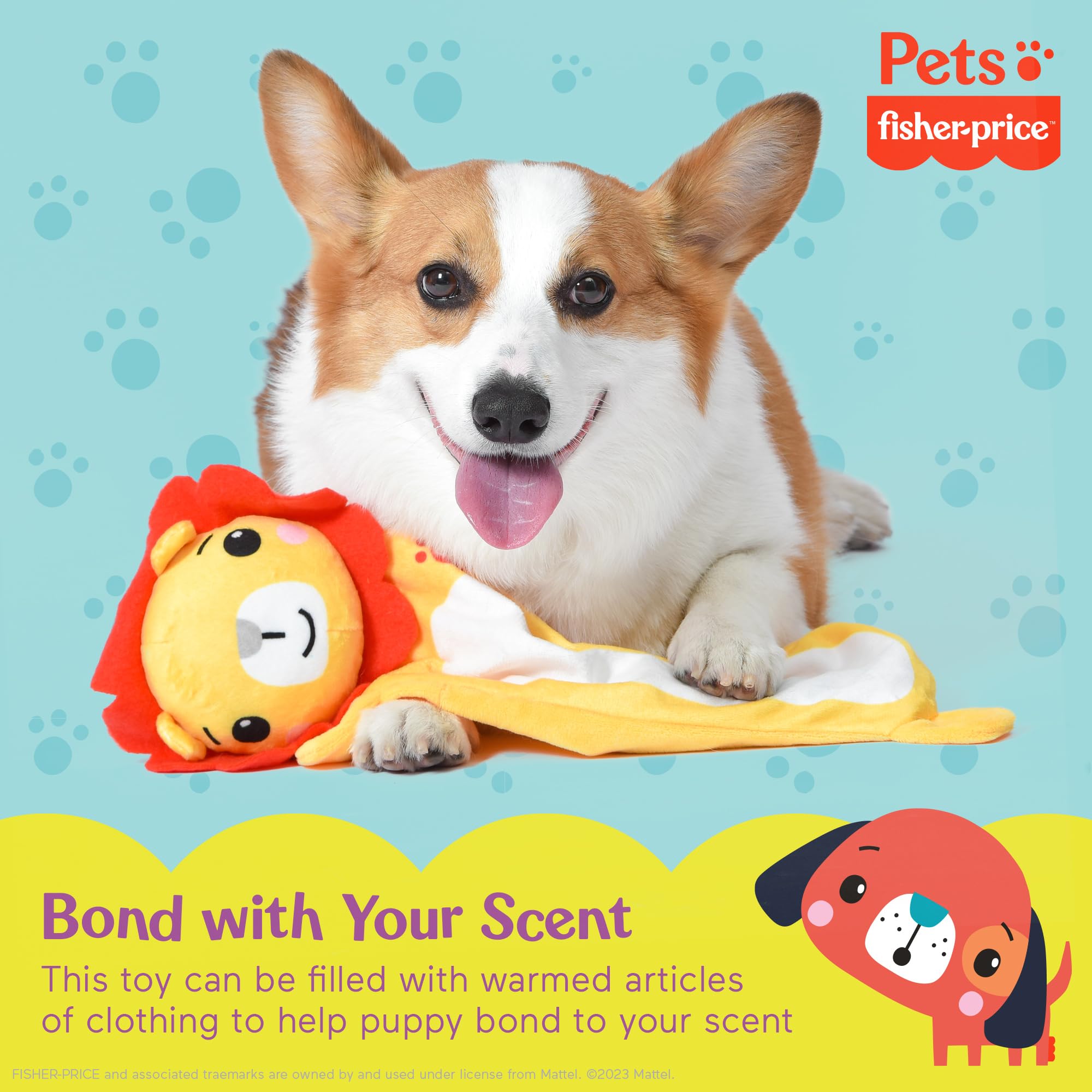 Fisher-Price Warming Furrr-end Cuddler for Puppies - Microwaveable, Reusable Soft Calming Toy - Multifunctional Dog Toy