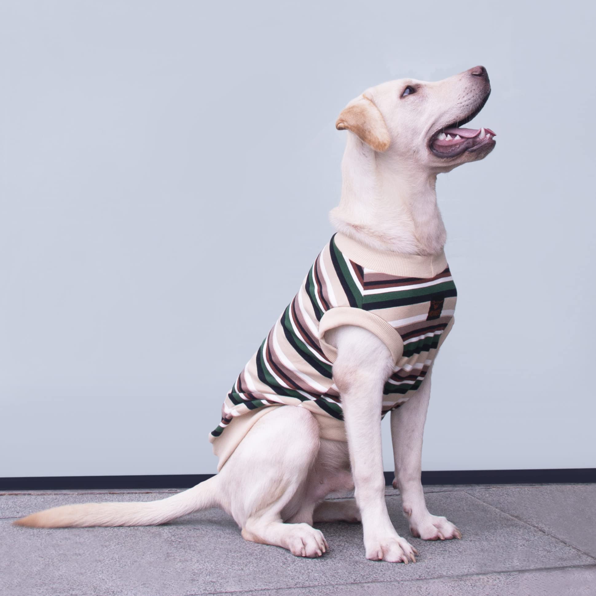 Arunners Extra Large Dog T Shirts Clothes Sleeveless Tank Top Vest For Labrador Rottweiler Great Dane, Khaki 3X-Large