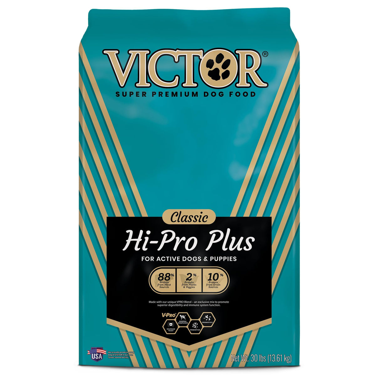 Victor Super Premium Dog Food - Hi-Pro Plus Dry Dog Food - 30% Protein, Gluten Free - For High Energy And Active Dogs & Puppies,