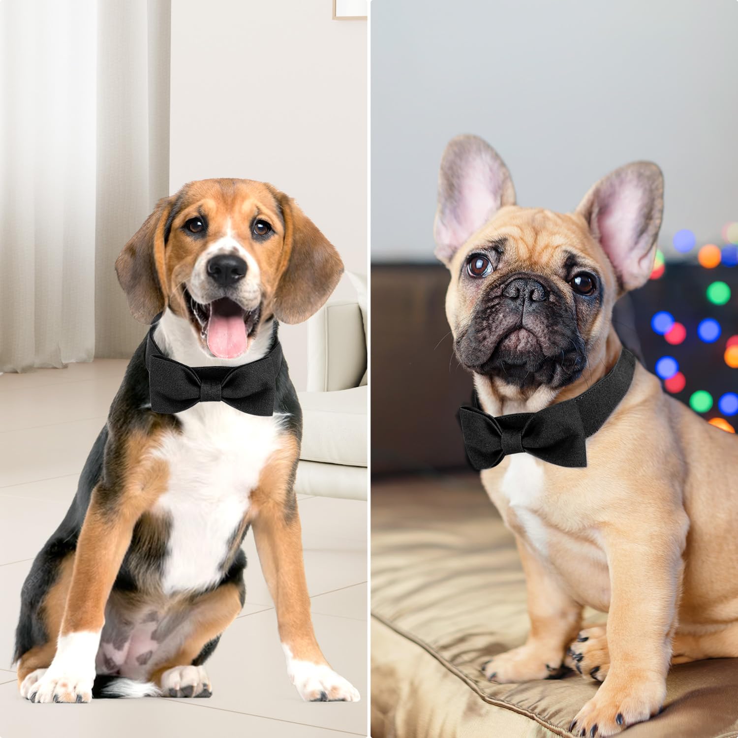 Segarty Bow Ties For Dogs, Adjustable Black Bowtie Collar For Small Medium Dogs, Durable Cats Neck Tie Tuxedo Comfortable Pets B