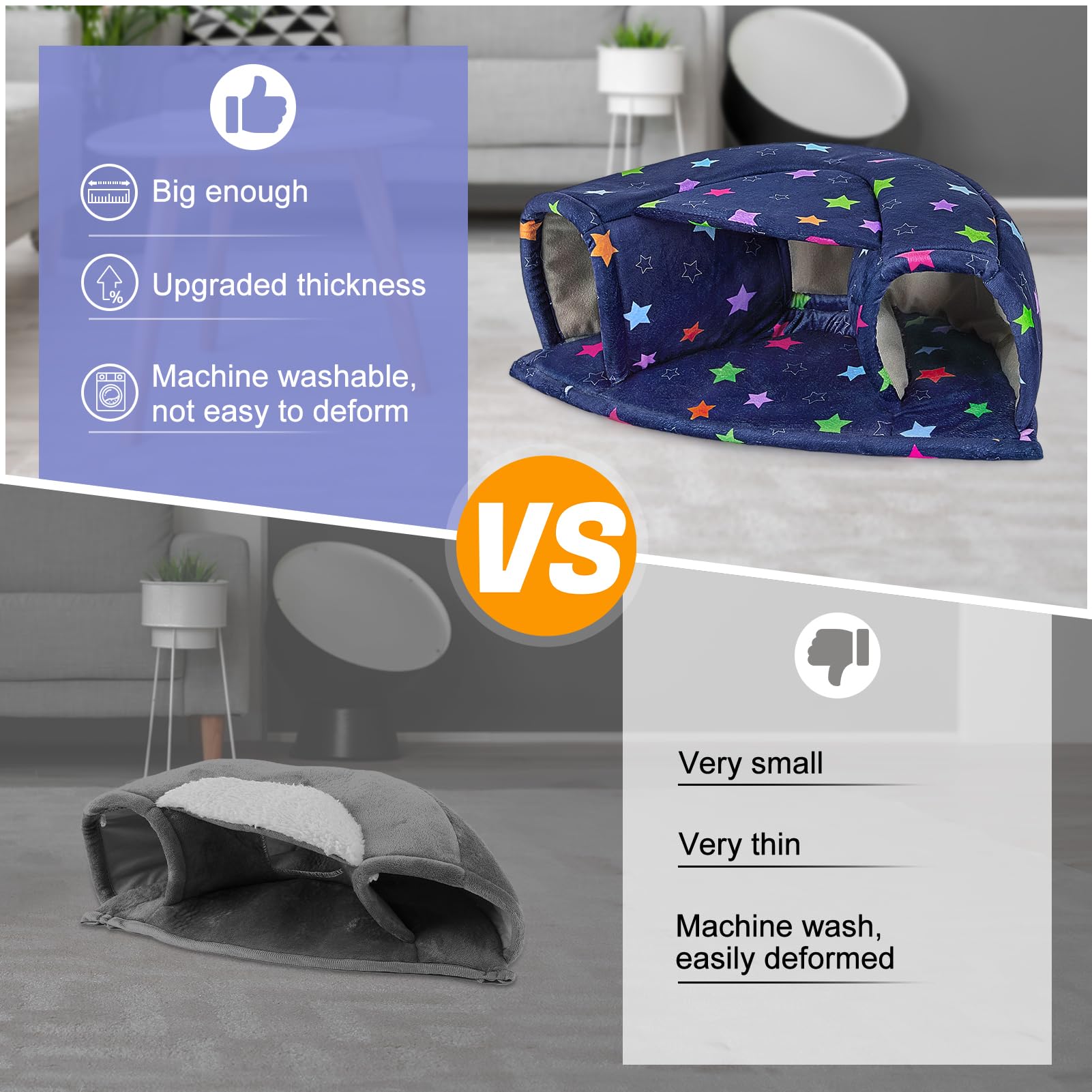 Unicorn Catcher Guinea Pig Hideout Large Guinea Pig Bed Cozy Guinea Pig House Warm Guinea Pig Tunnel Washable Guinea Pig Accesso