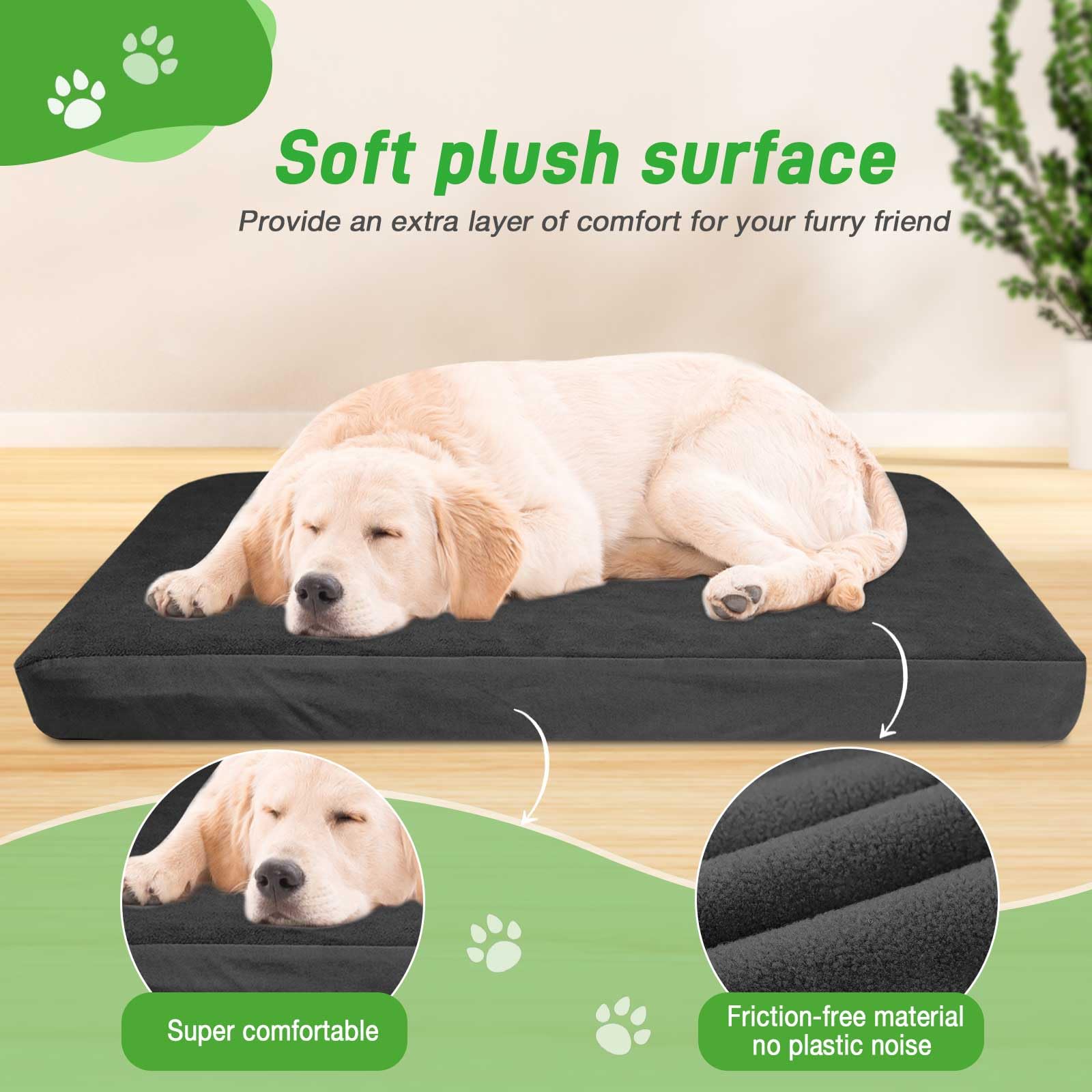 Lotuflor Dog Bed Covers Replacement 100% Waterproof For Dog Bedding Washable Black 2 Pack 27'' X 36'' M