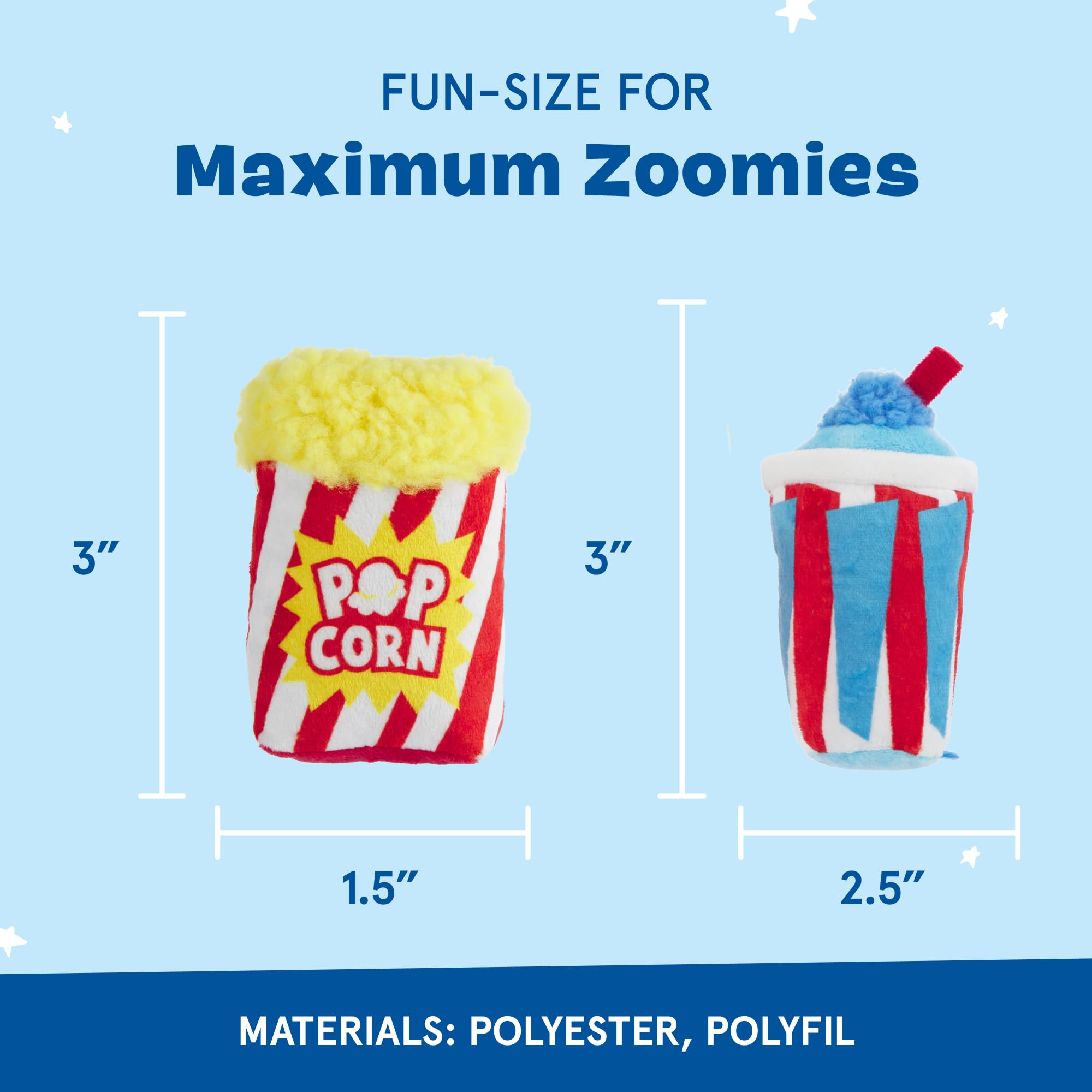 Barkbox Movie Bites Dog Toy Bundle - Squeaky Dog Toys - Plush Dog Toys - Puppy And Pet Toys For Small Dogs