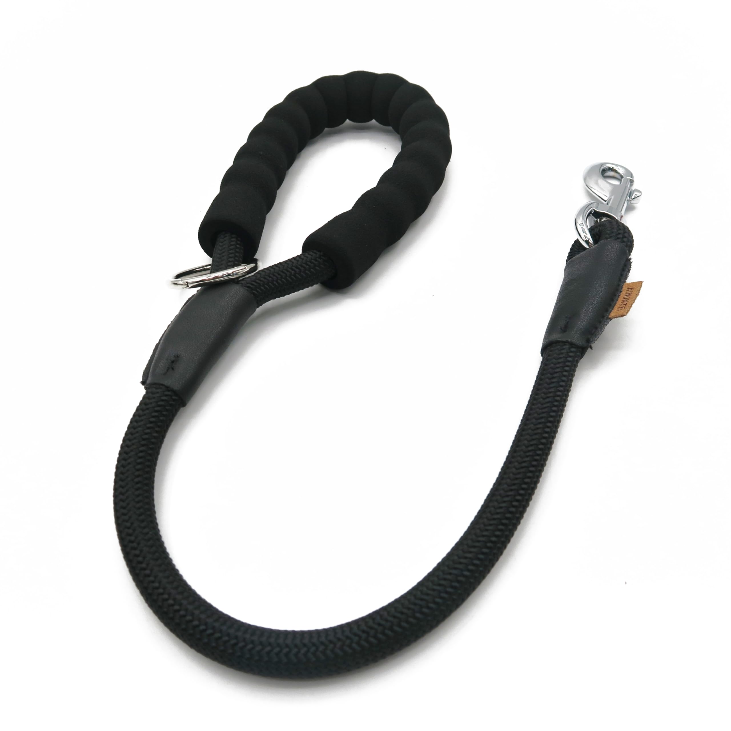 Aiminto Dog Leash, Braided Rope Traction - Walking Training Lead for Medium/Large Dogs ((1/2 '') x 2FT, Black)