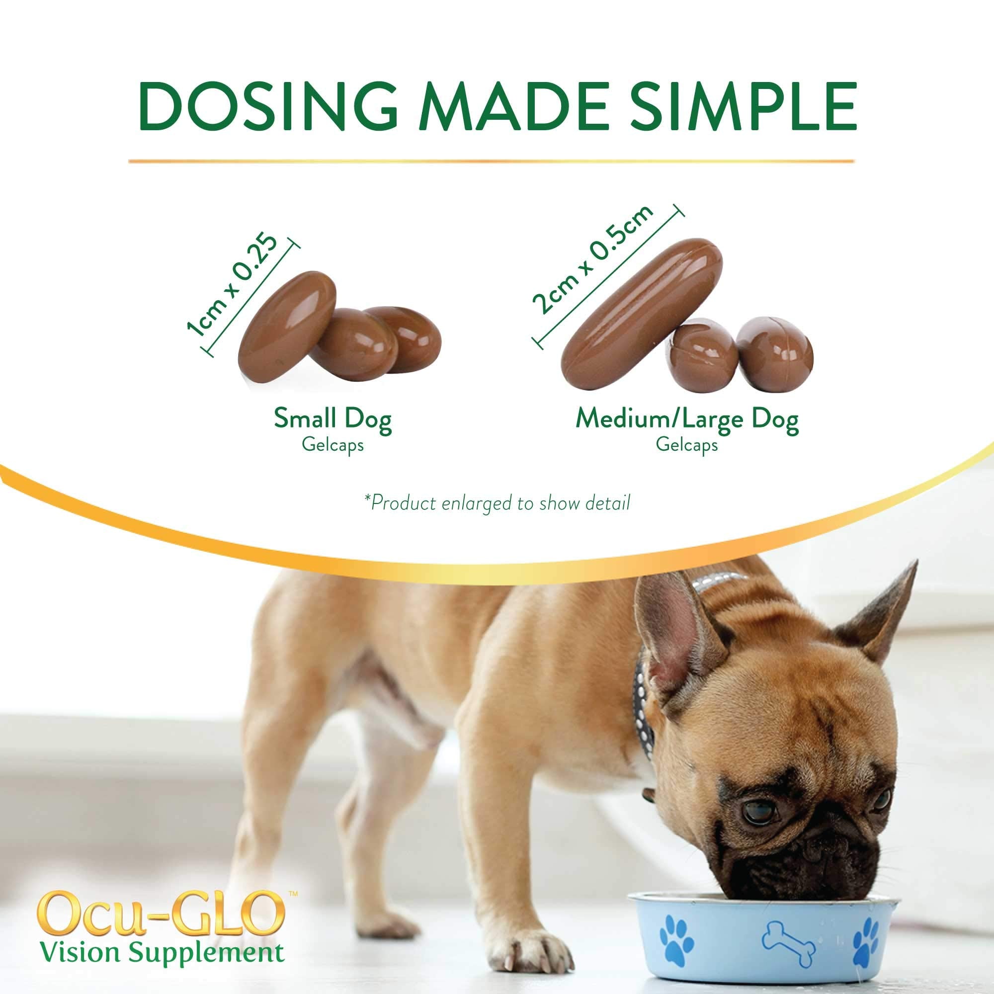 Ocu-GLO Vision Supplement for Small Dogs by Animal Necessity with Lutein, Omega-3 Fatty Acids, Grape Seed Extract and Antioxidan
