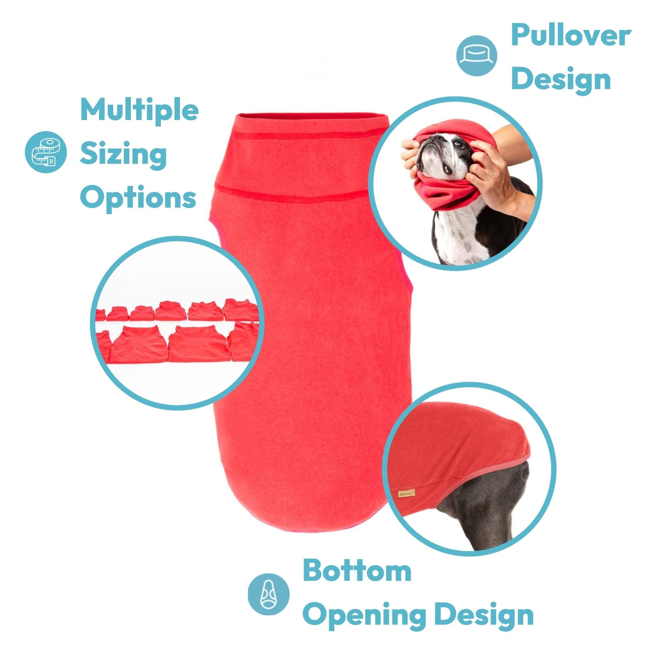 Gooby Microfiber Stretch Fleece Vest Dog Sweater - Tomato Red, X-Large - Pullover Fleece Dog Jacket - Dog Clothes For Small Dogs