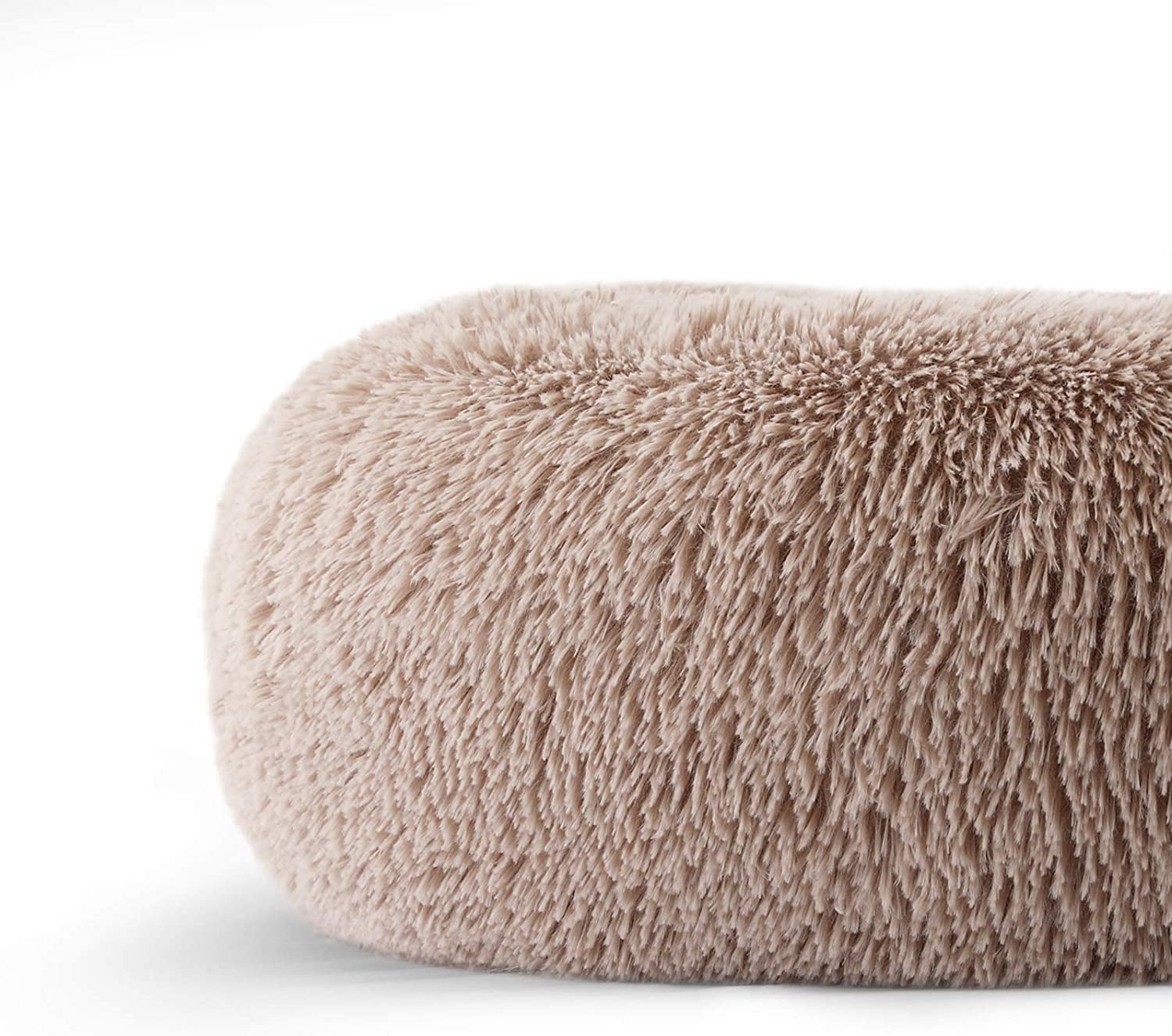 Cat Bed For Indoor Cats And Small Medium Dogs - Washable 20/24 Inches, Round Fluffy Plush Faux Fur, Anti-Anxiety, Thick Bottom (