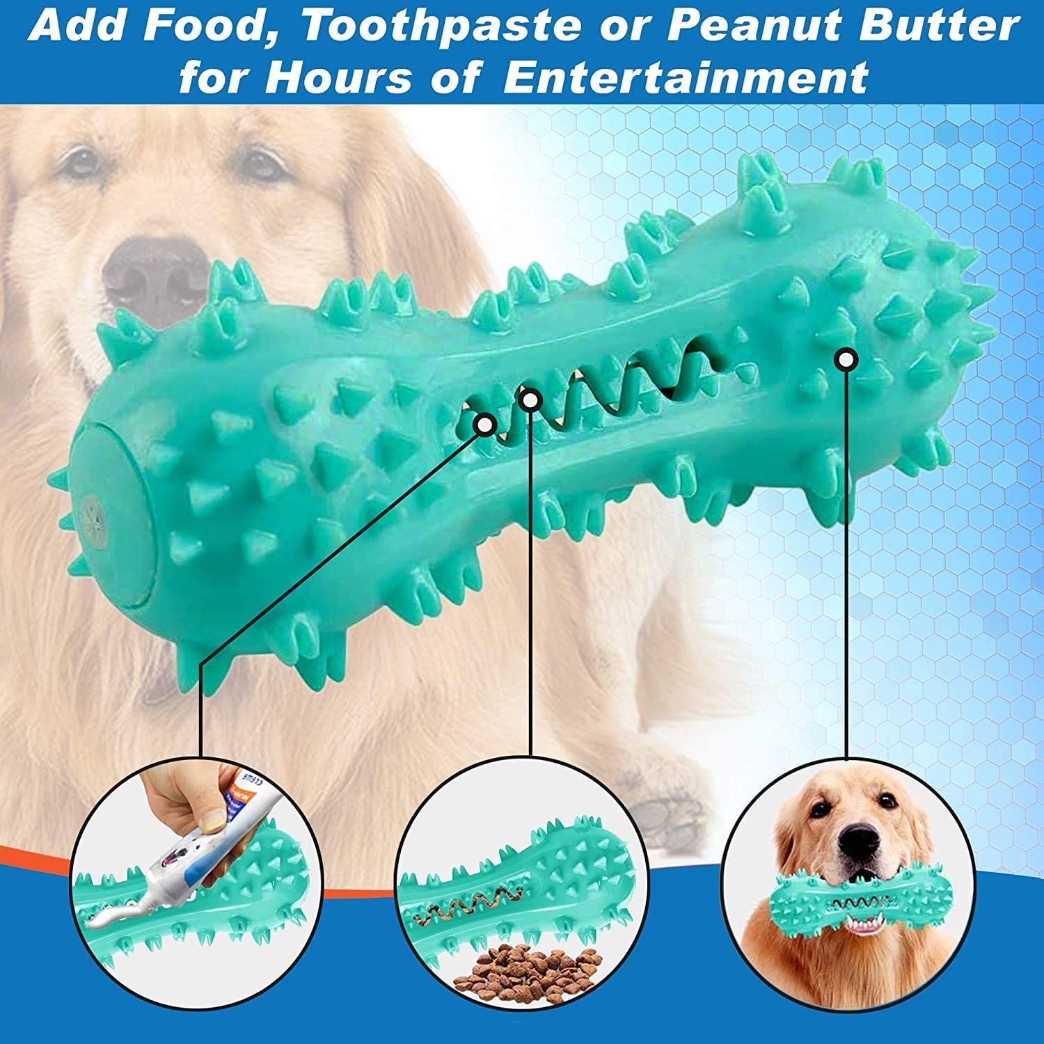 Cerisurio Toothbrush Dog Chew Toy, Stick Bone For Dog Teeth Cleaning, Tooth Brushing, Teething Chew Toys, Dental Oral Care For S