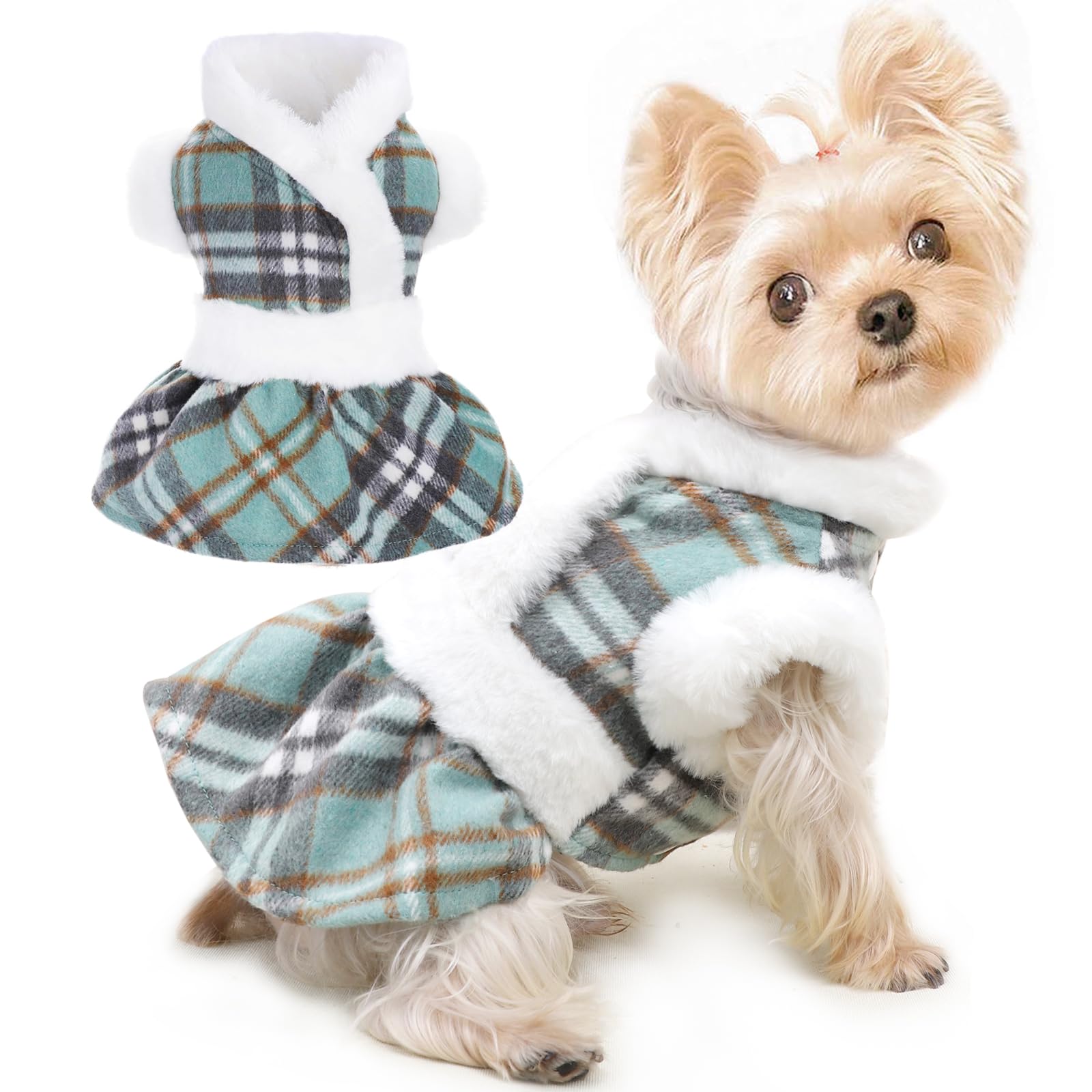 Dog Winter Clothes Sweater For Small Dogs Boy Girl Fall Dress Warm Fleece Chihuahua Yorkie Teacup Xmas Dresses Cat Sweaters, Gre