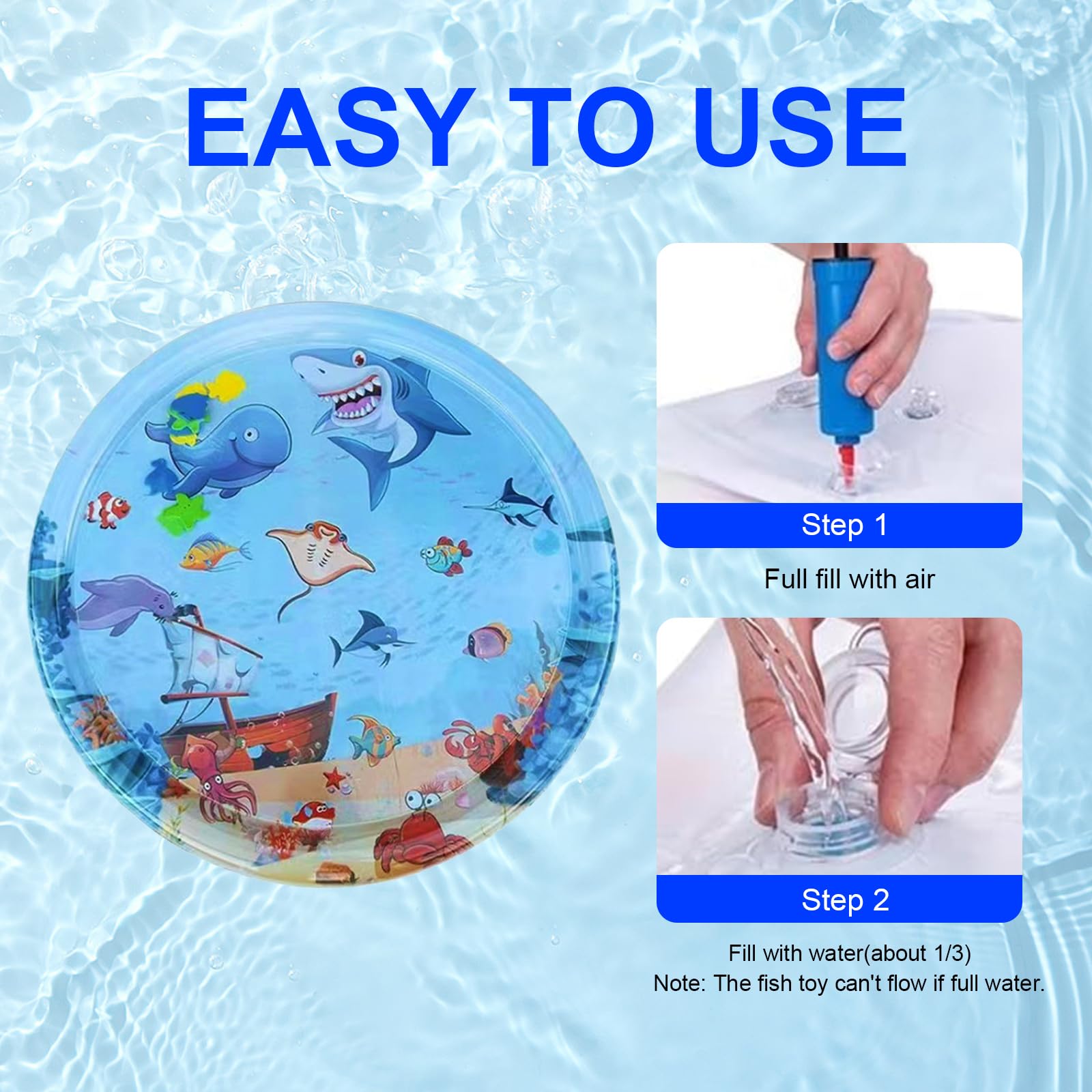 Gkiozu Cat Water Mat For Indoor Cats, 2025 Upgraded 0.6Mm Thicken Scratch-Resistant Interactive Sensory Play Mat With Floating F