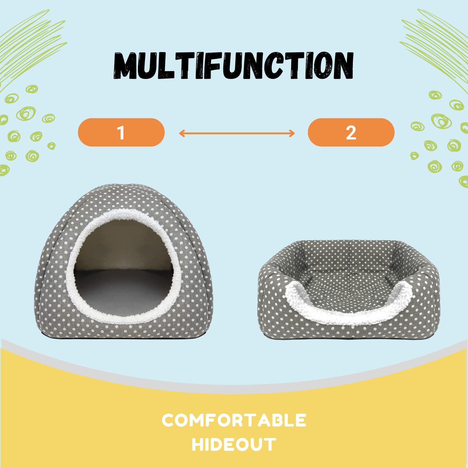 Tierecare 2 Pack Rabbit Hideout Large Bunny Bed Washable Rabbit House And Hideout Fleece Guinea Pig Hiding Hut For Indoor Bunnie