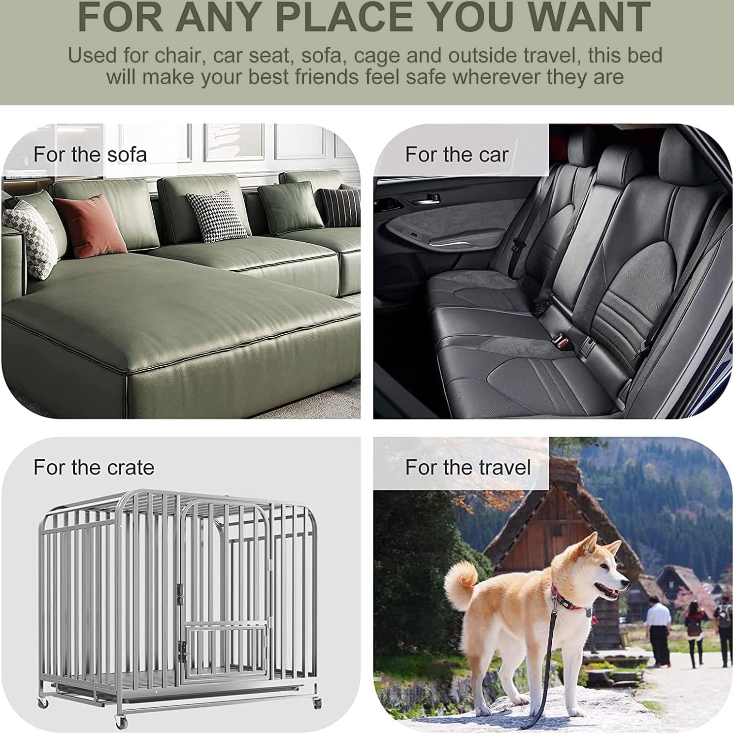 Necesitar 30 Inch Dog Crate Bed For Medium Dogs Washable Soft And Fluffy Kennel Pad Fit Cages With Anti-Slip Pet Pillow Cushion