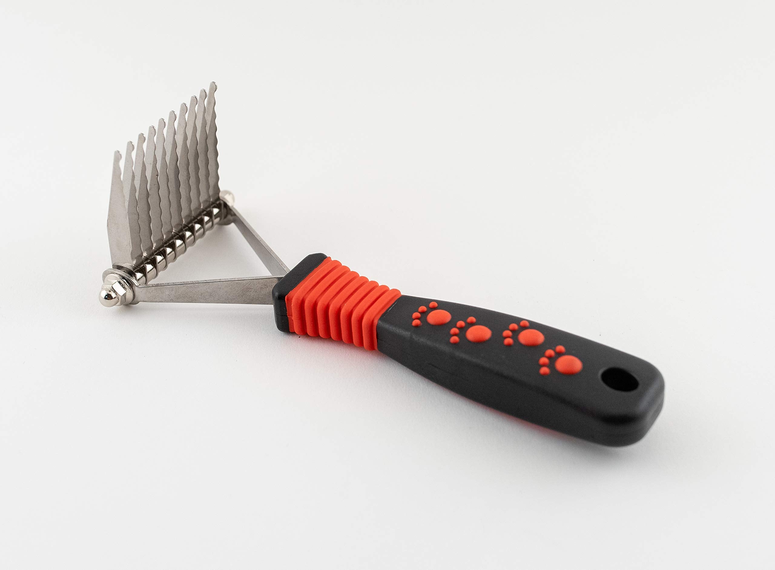 Ryan'S Pet Supplies Paw Brothers 10-Blade Dematting Tool For Dog Grooming, Professional Grade, Stainless Steel Blades, Comfort Grip, Gentle On Skin