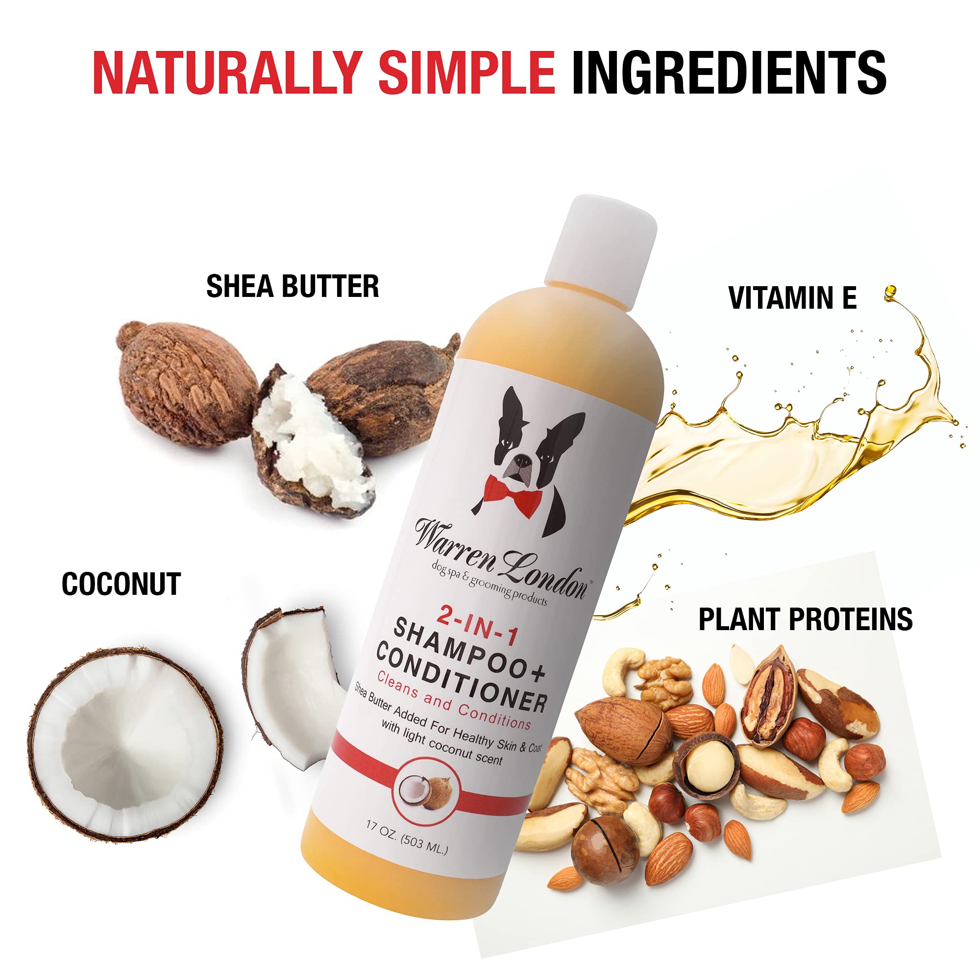 Warren London 2In1 Pet Shampoo And Conditioner For Dogs, Puppys, & Cats | Best Dog Shampoo And Conditioner For Dry Itchy Skin |