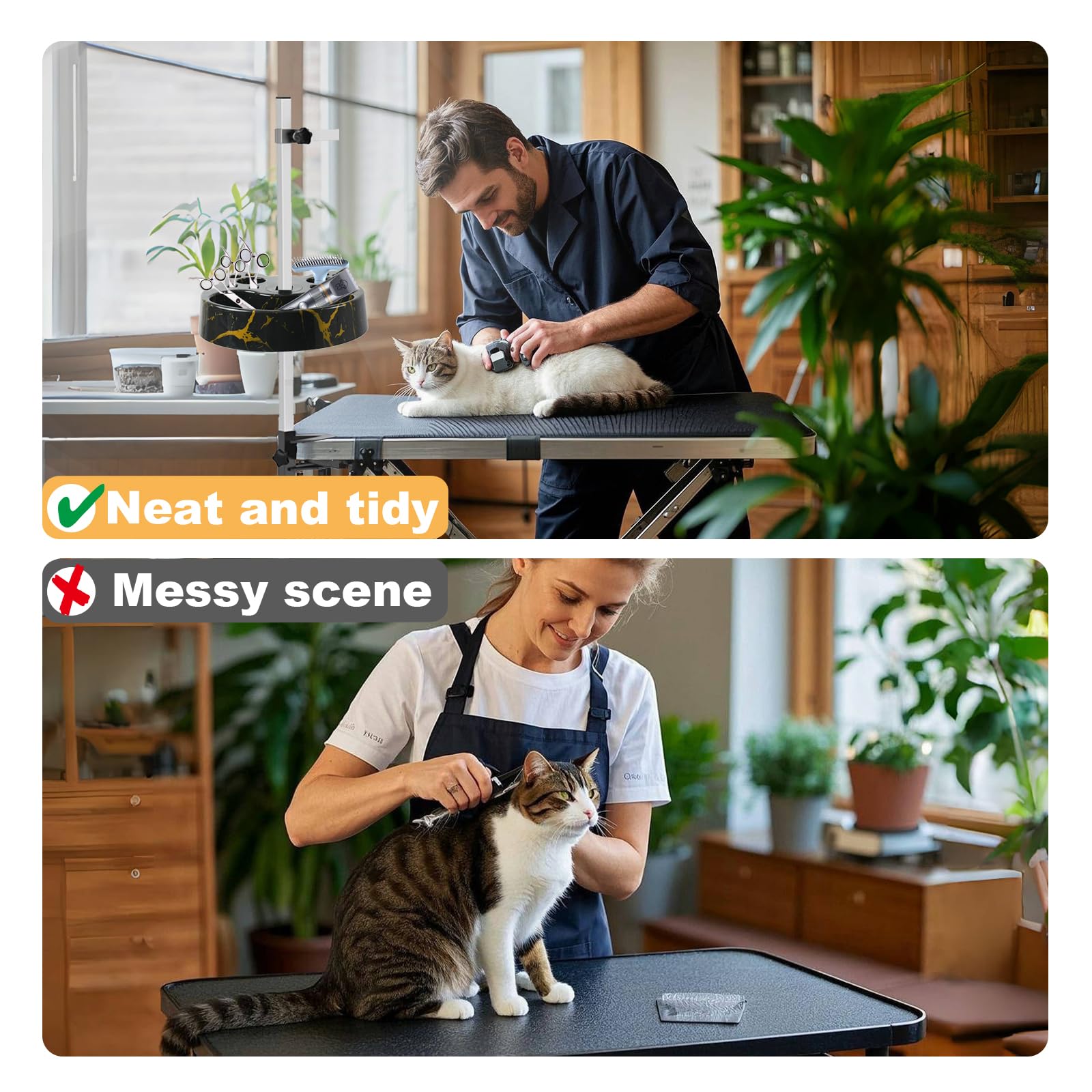 Huioqwe Compact Beauty Tool Organizer For Grooming Arm - Adjustable And Rotatable Scissor And Brush Holder