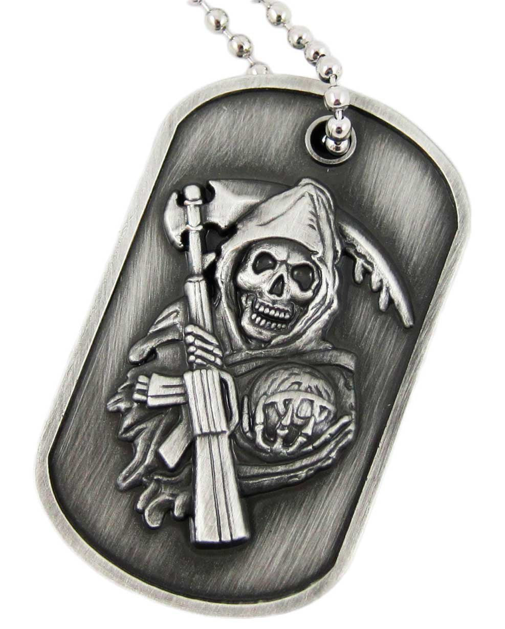Sons Of Anarchy ~ Metal Double Sided Dog Tag ~ With 24' Chain