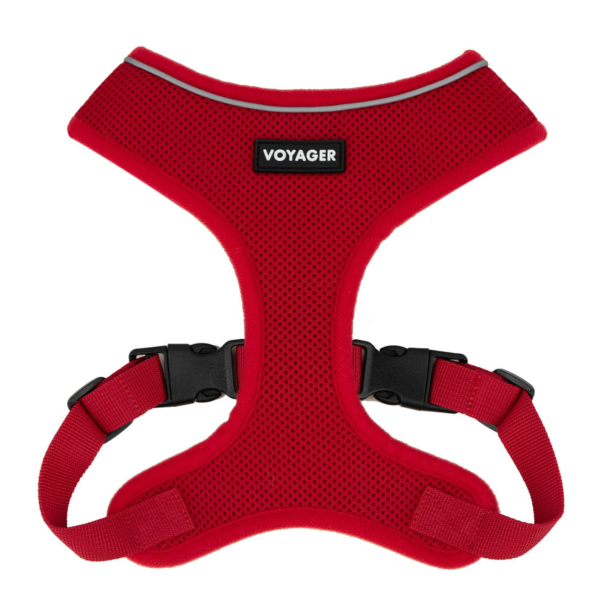 Voyager Aerolite No Pull Mesh Dog Harness With Lightweight, Soft, Breathable, Reflective Stitching, And Adjustable Straps For Walking, Running, Training, Heavy Duty And Durable - Red, S