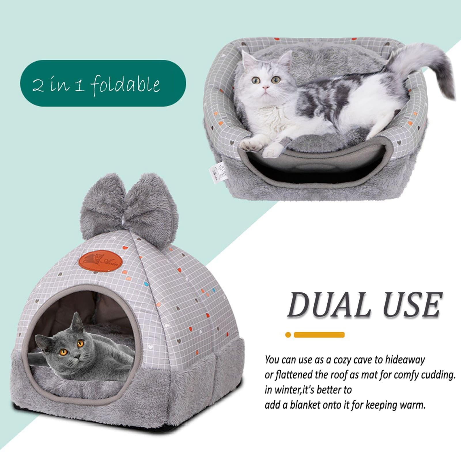 Rabbit Hideouts Bunny Bed Hideout House Cage Accessory For Rabbit Guinea Pig Chinchilla Hamster Cozy Squirrel Hedgehog And Warm