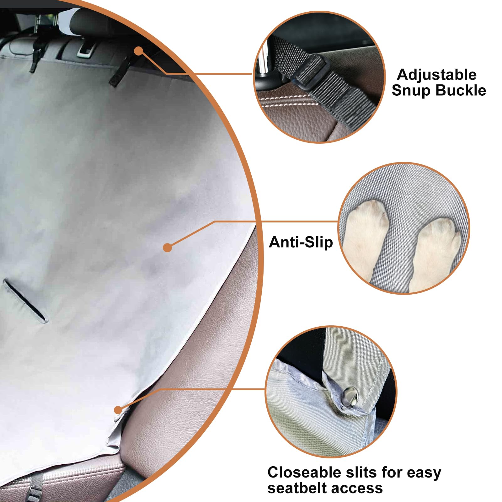 Goopaws Dog Seat Cover, Waterproof Dog Hammock, Scratchproof Travel Car Bed Back Seat Cover For Pets, With Storage Pocket For Ca