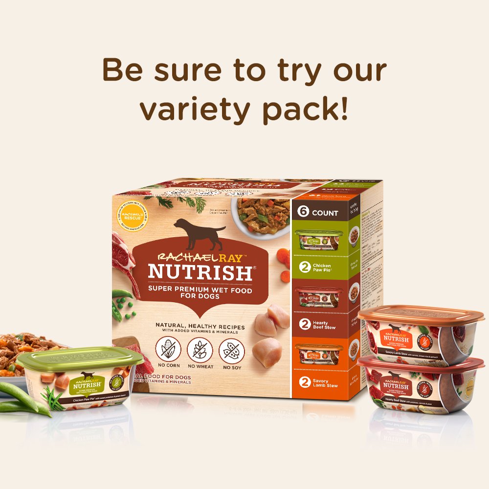 Rachael Ray Nutrish Premium Natural Wet Dog Food, Savory Lamb Stew Recipe, 8 Ounce Tub (Pack of 8)